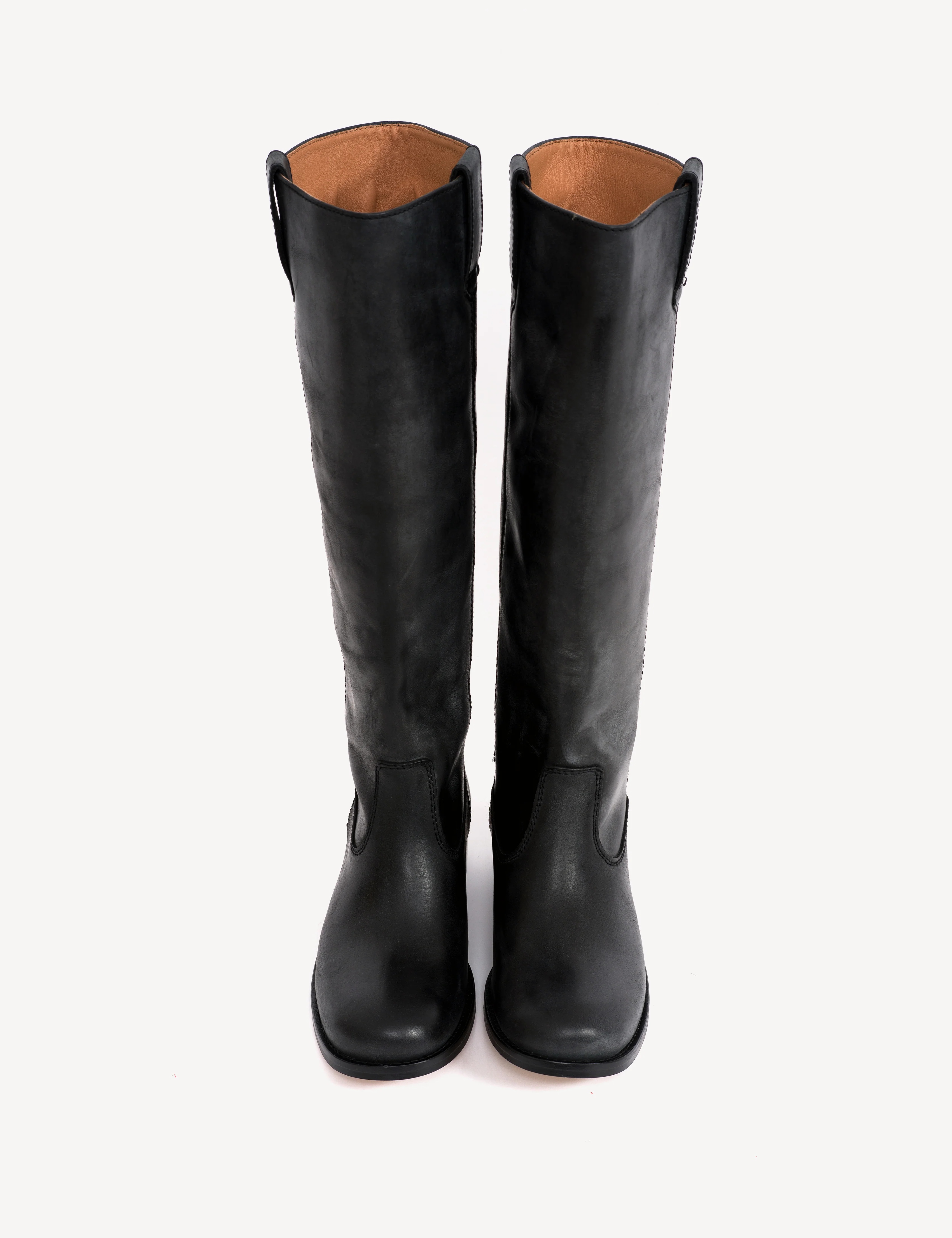 Ann Gaucho Boot In Charcoal Black Escovado Leather - Image 5