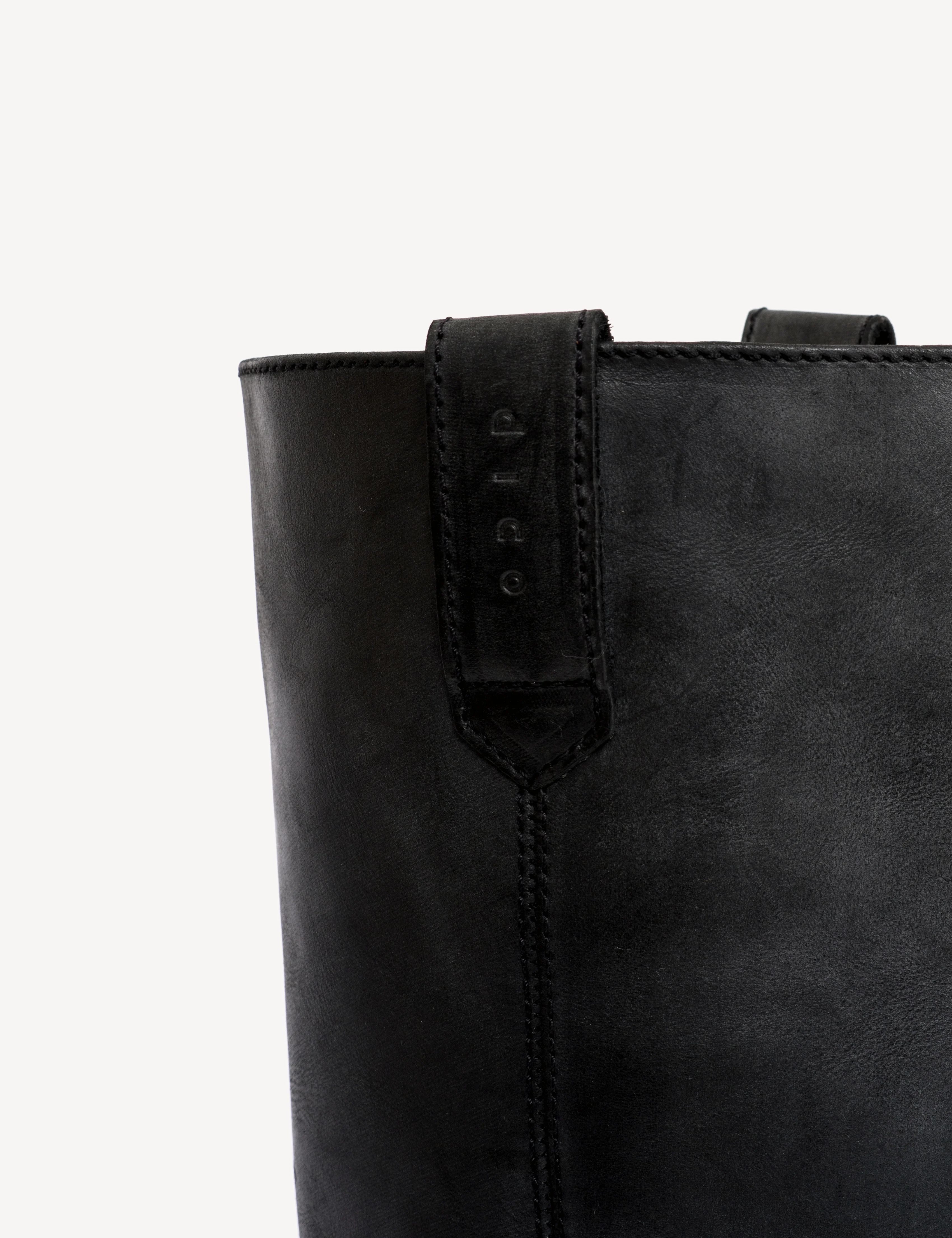 Ann Gaucho Boot In Charcoal Black Escovado Leather - Image 7