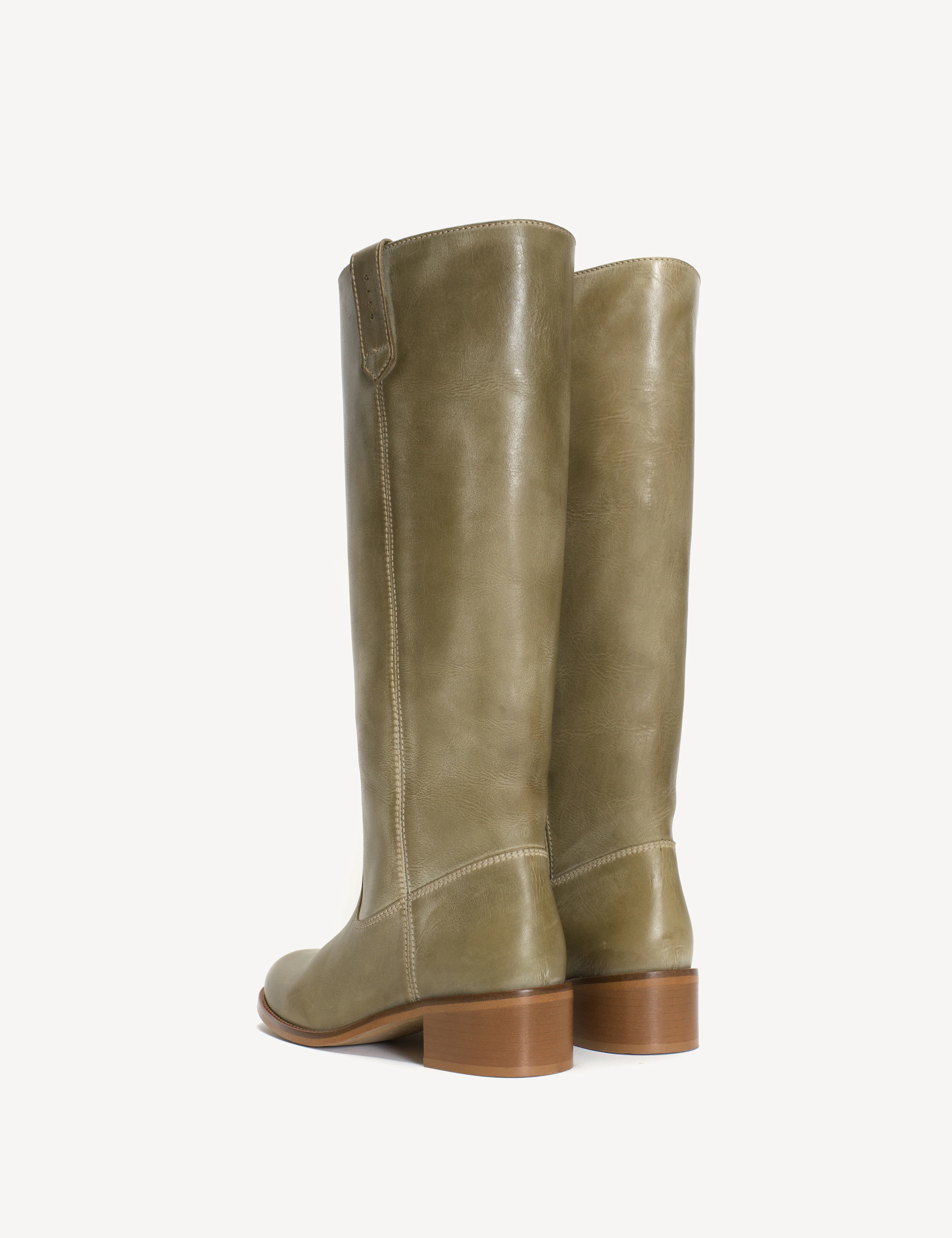 Ann Gaucho Boot In Green Escovado Leather - Image 4