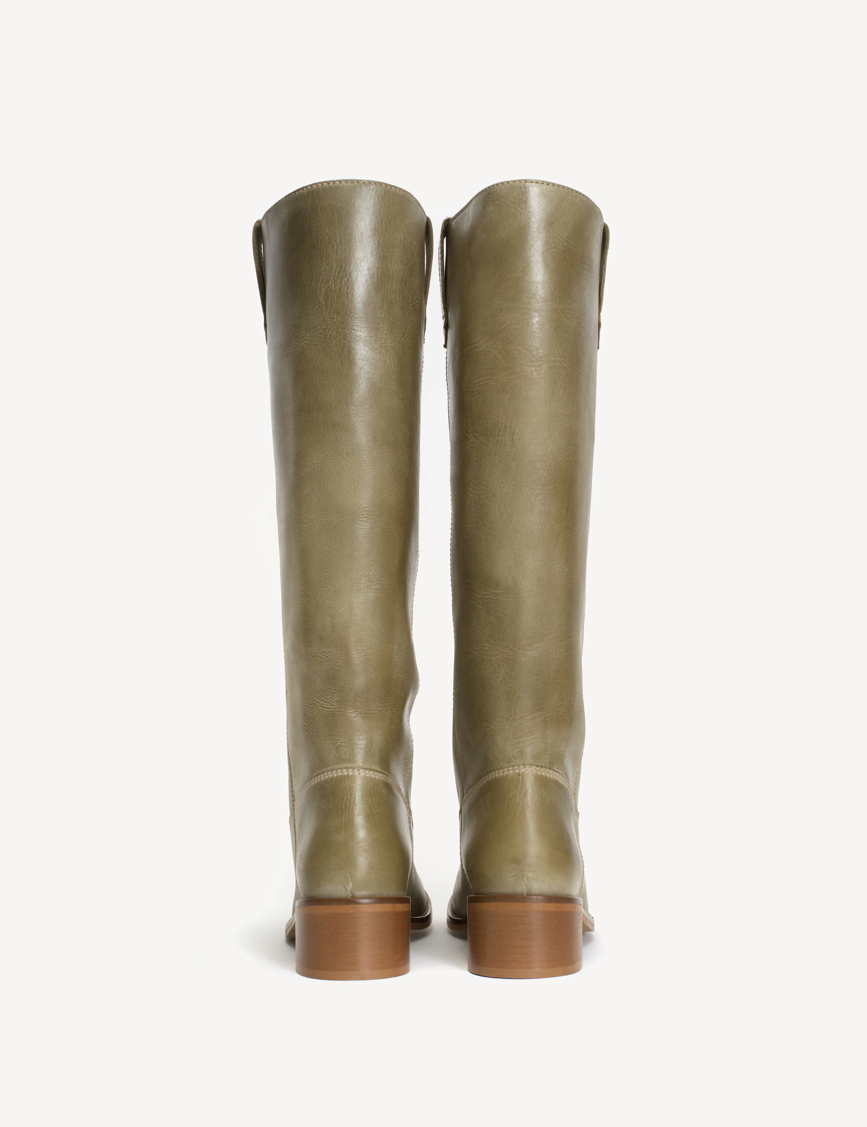 Ann Gaucho Boot In Green Escovado Leather - Image 6