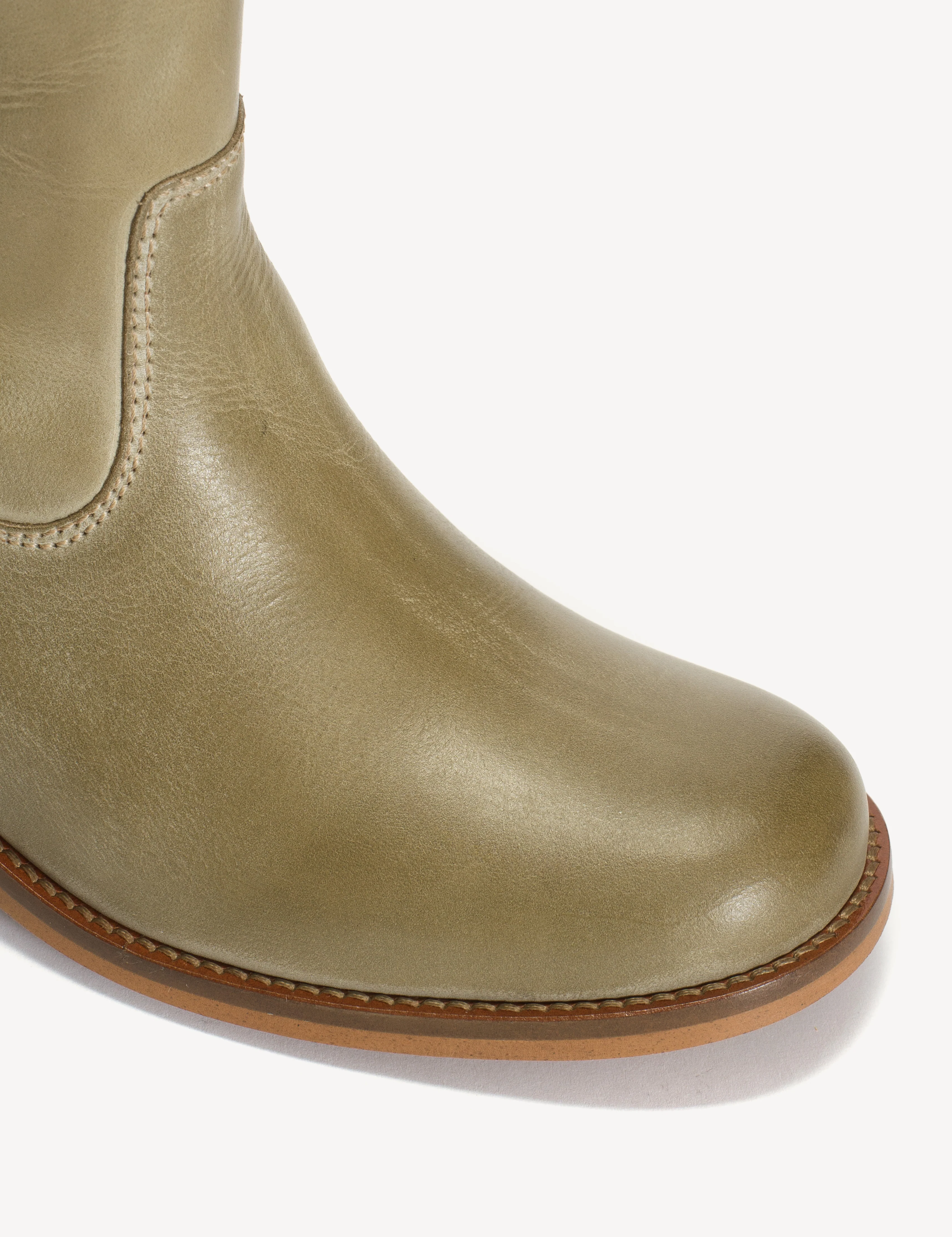Ann Gaucho Boot In Green Escovado Leather - Image 7