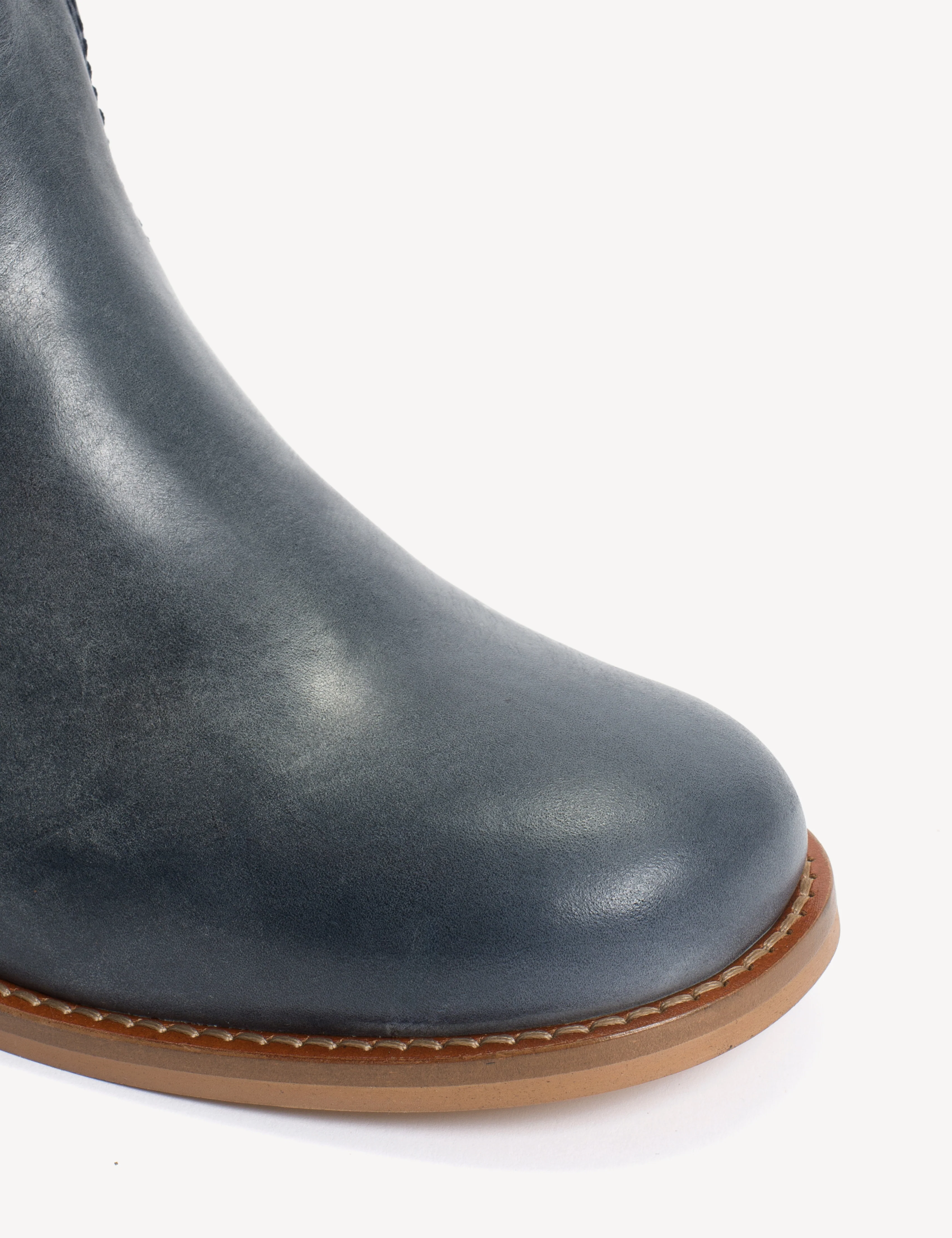 Ann Gaucho Boot In Indigo Blue Escovado Leather - Image 6