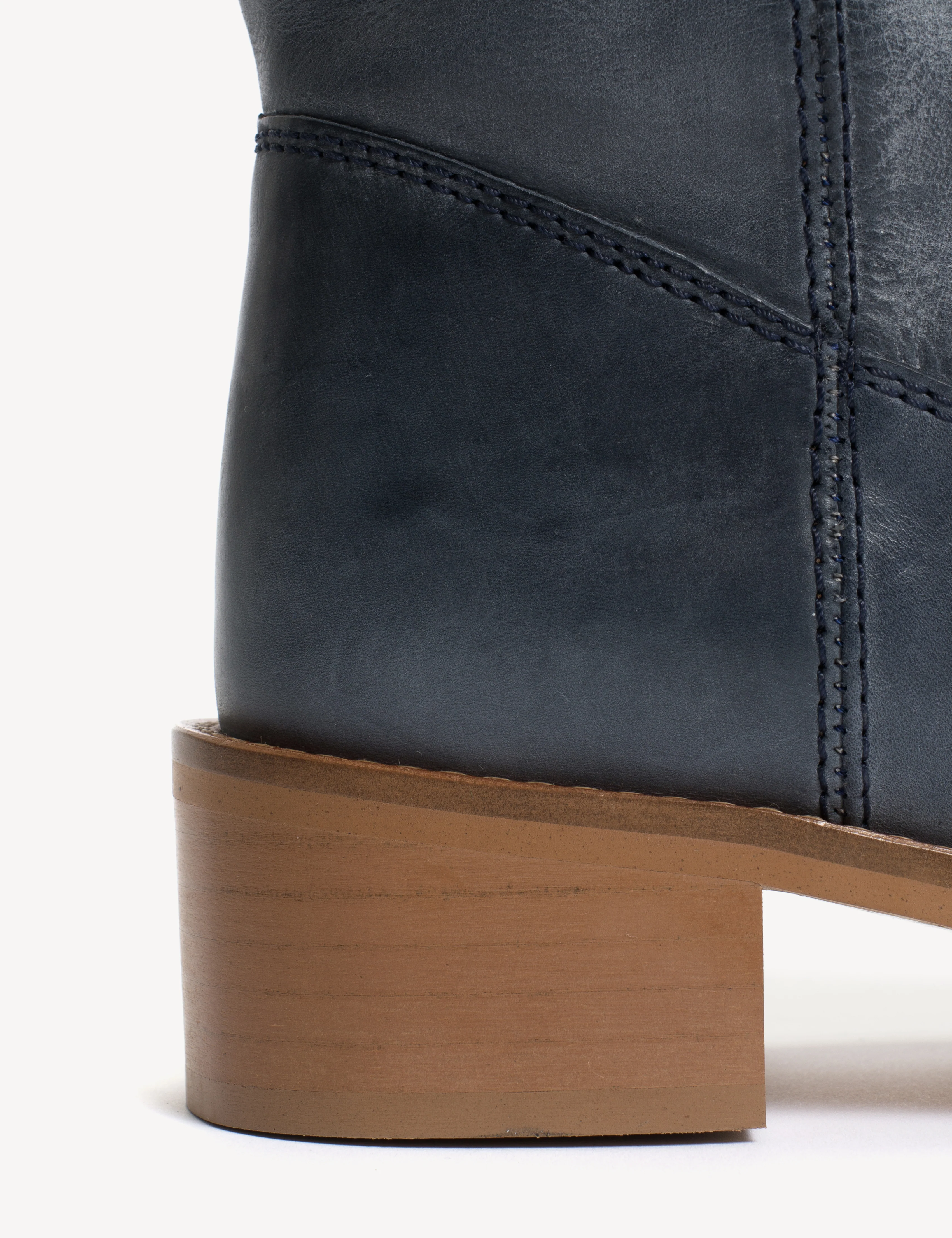 Ann Gaucho Boot In Indigo Blue Escovado Leather - Image 7