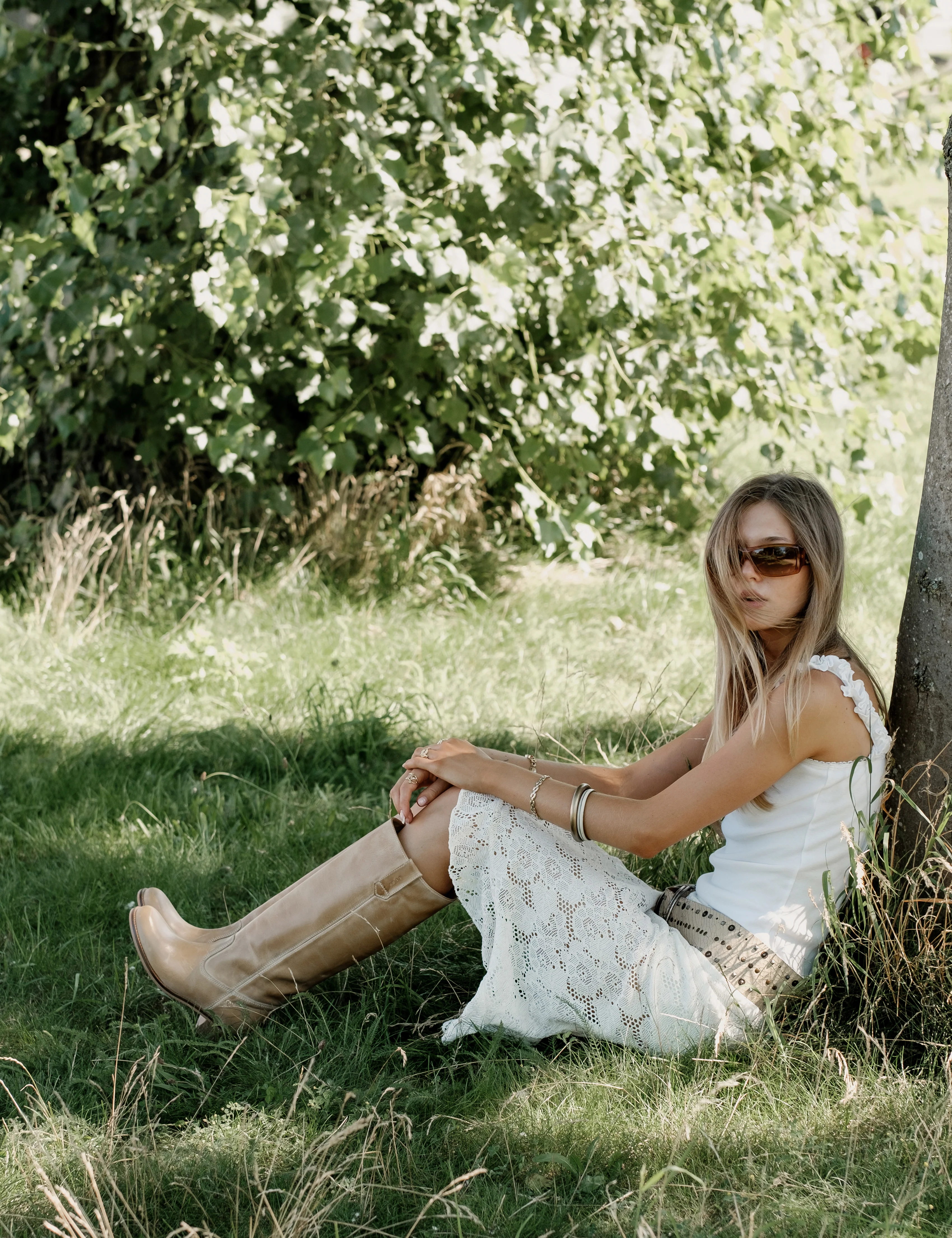 Ann Gaucho Boot In Light Tan Escovado Leather - Image 3
