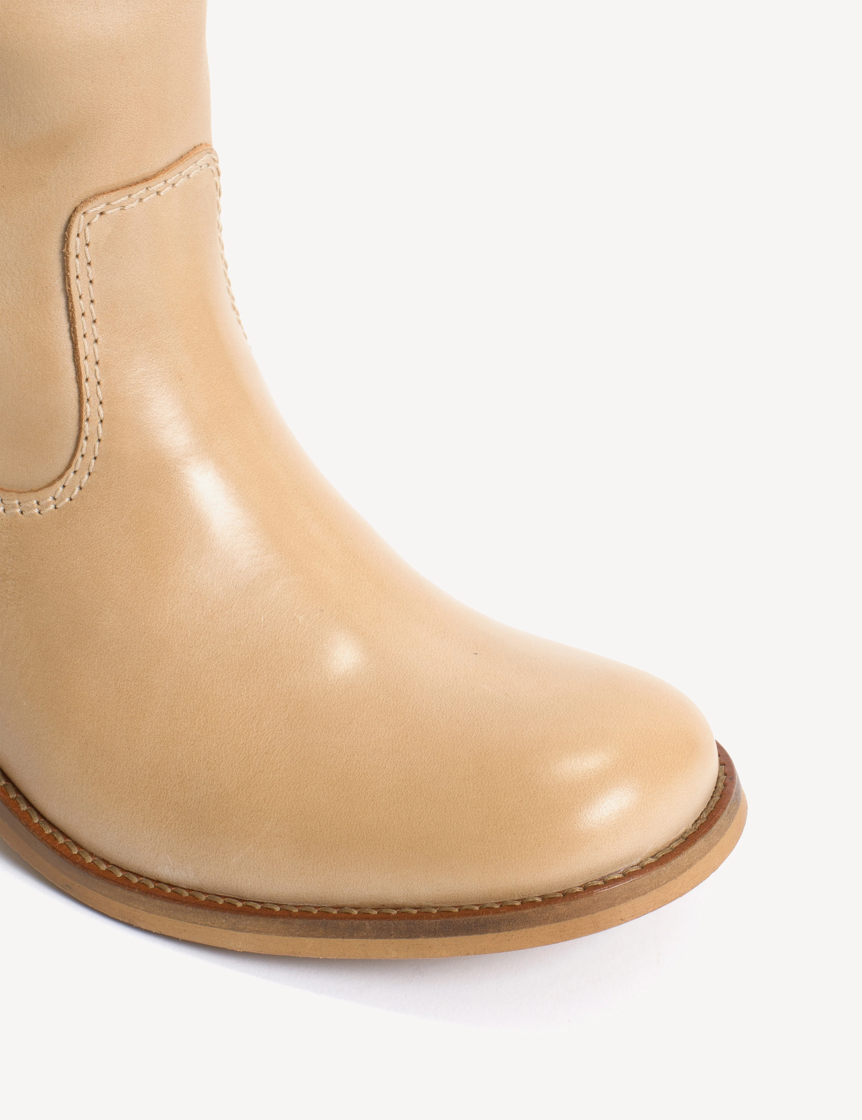 Ann Gaucho Boot In Light Tan Escovado Leather - Image 8