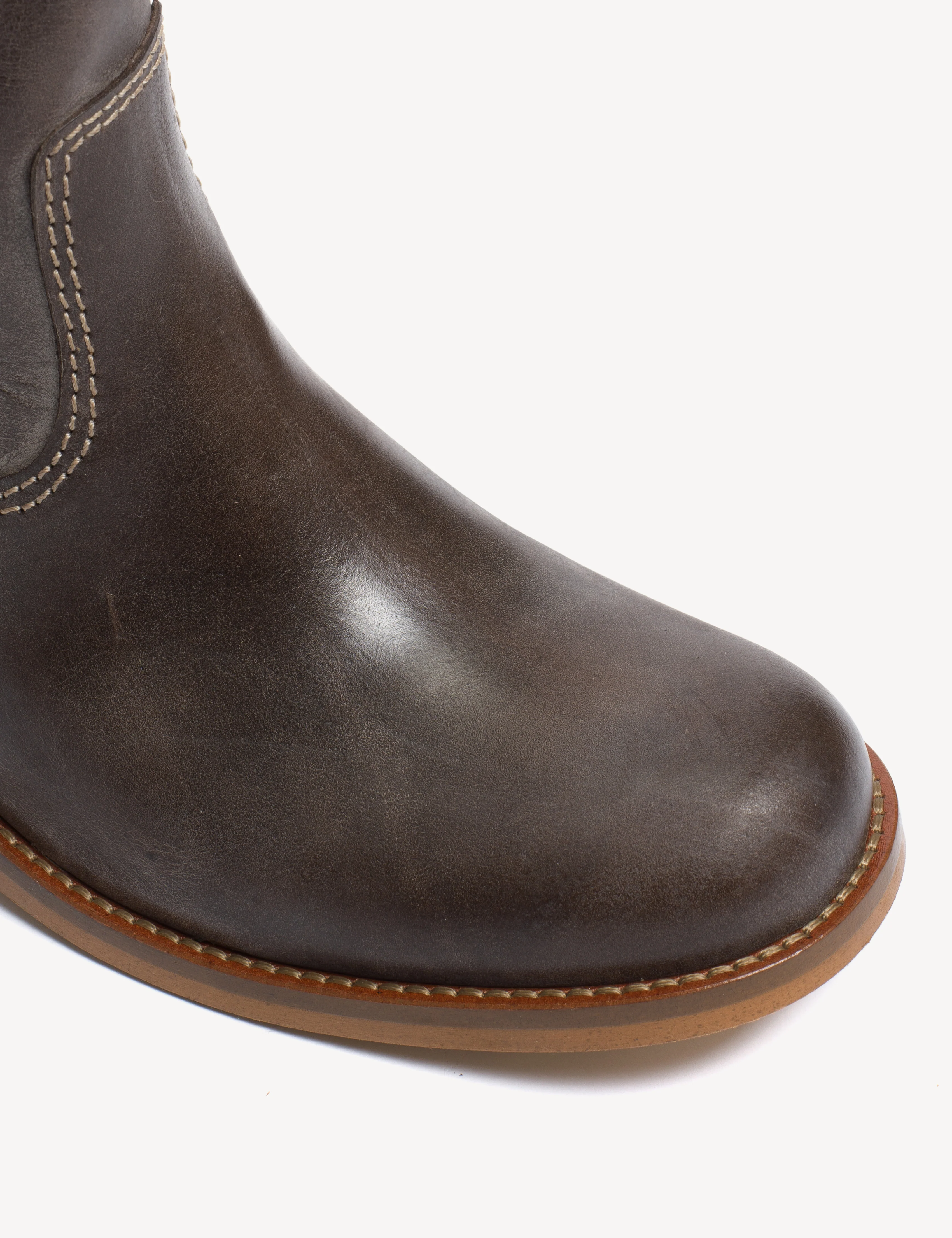 Ann Gaucho Boot With Laces In Dark Brown Escovado Leather - Image 6