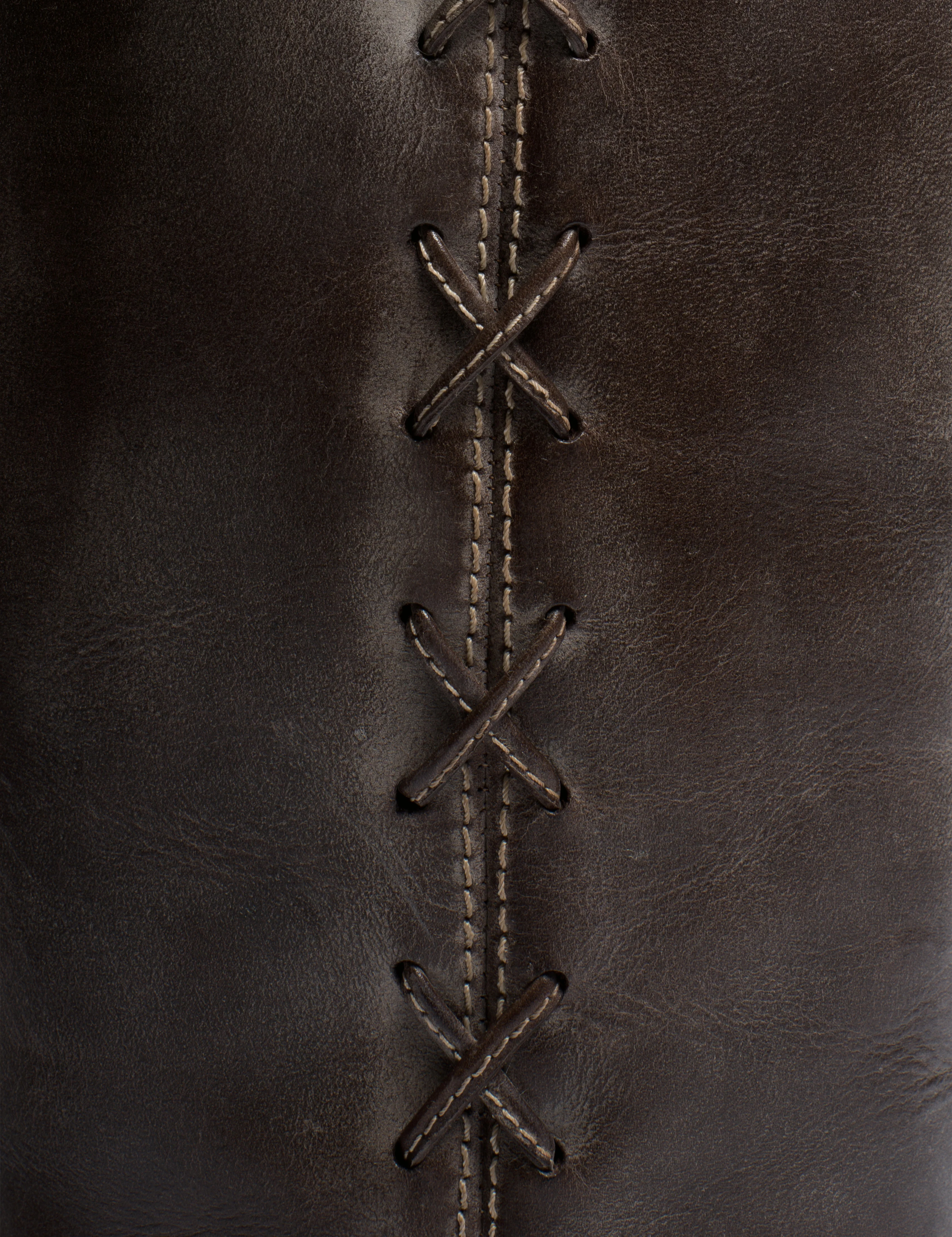 Ann Gaucho Boot With Laces In Dark Brown Escovado Leather - Image 7