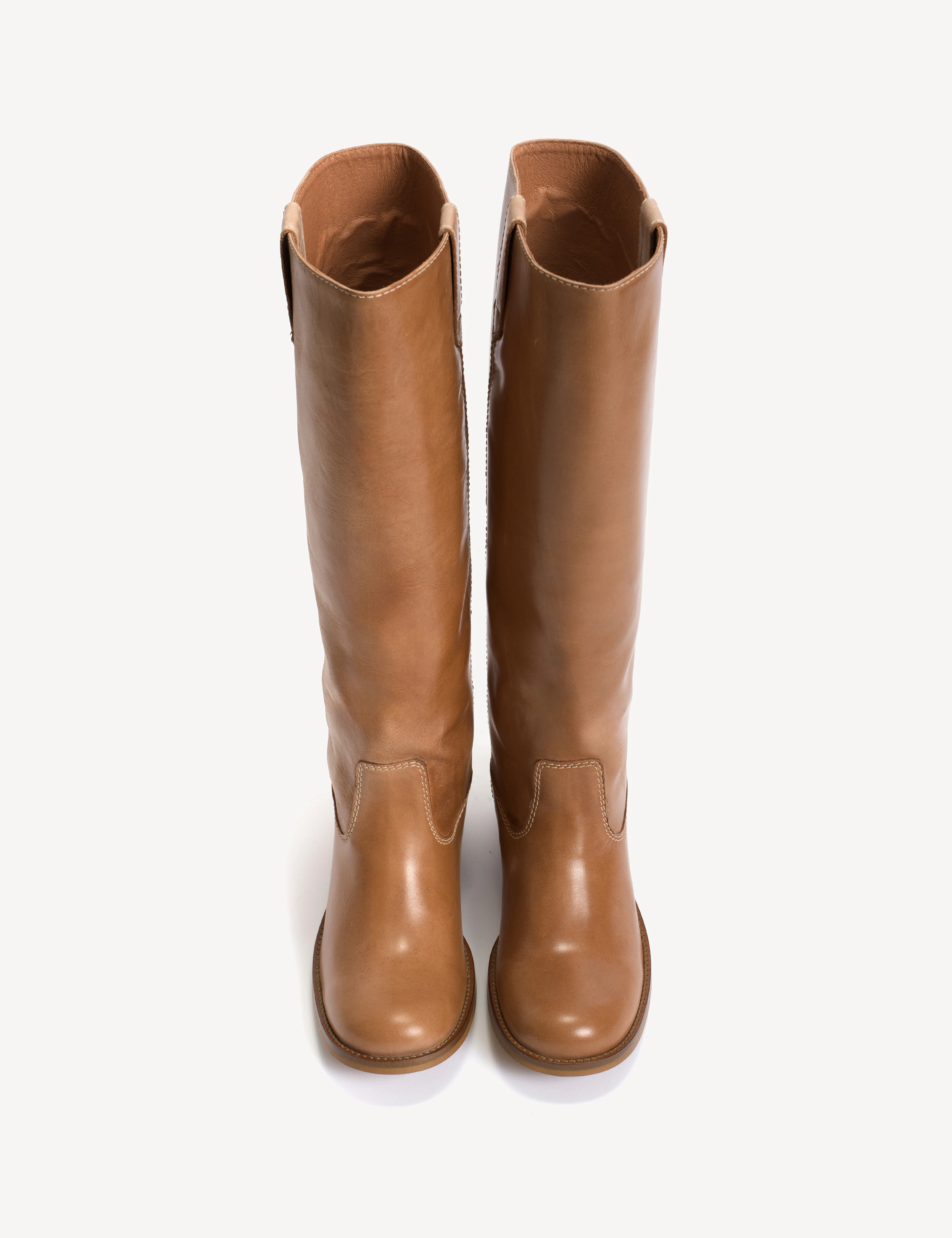 Ann Gaucho Boot In Dark Tan Escovado Leather - Image 5