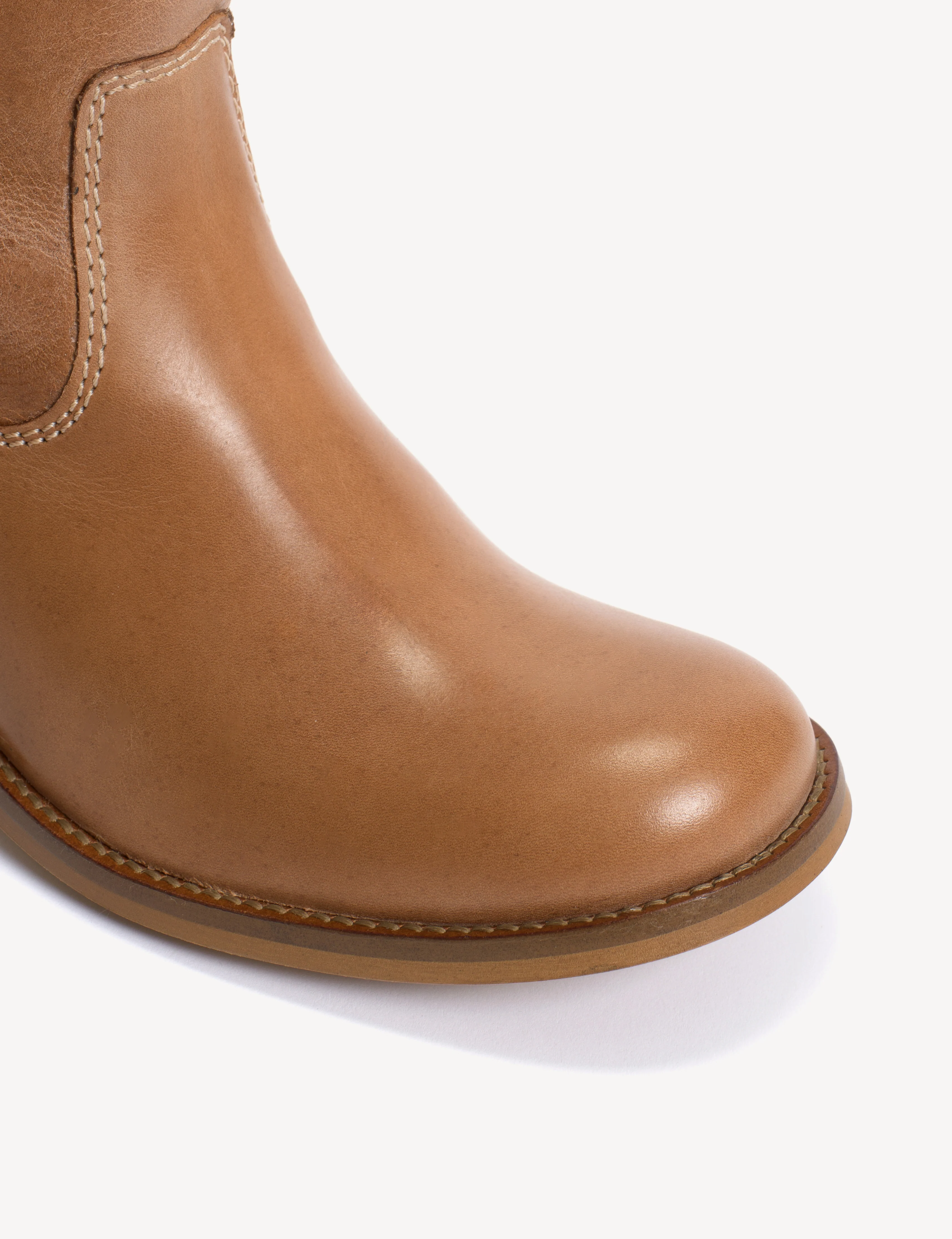 Ann Gaucho Boot In Dark Tan Escovado Leather - Image 8