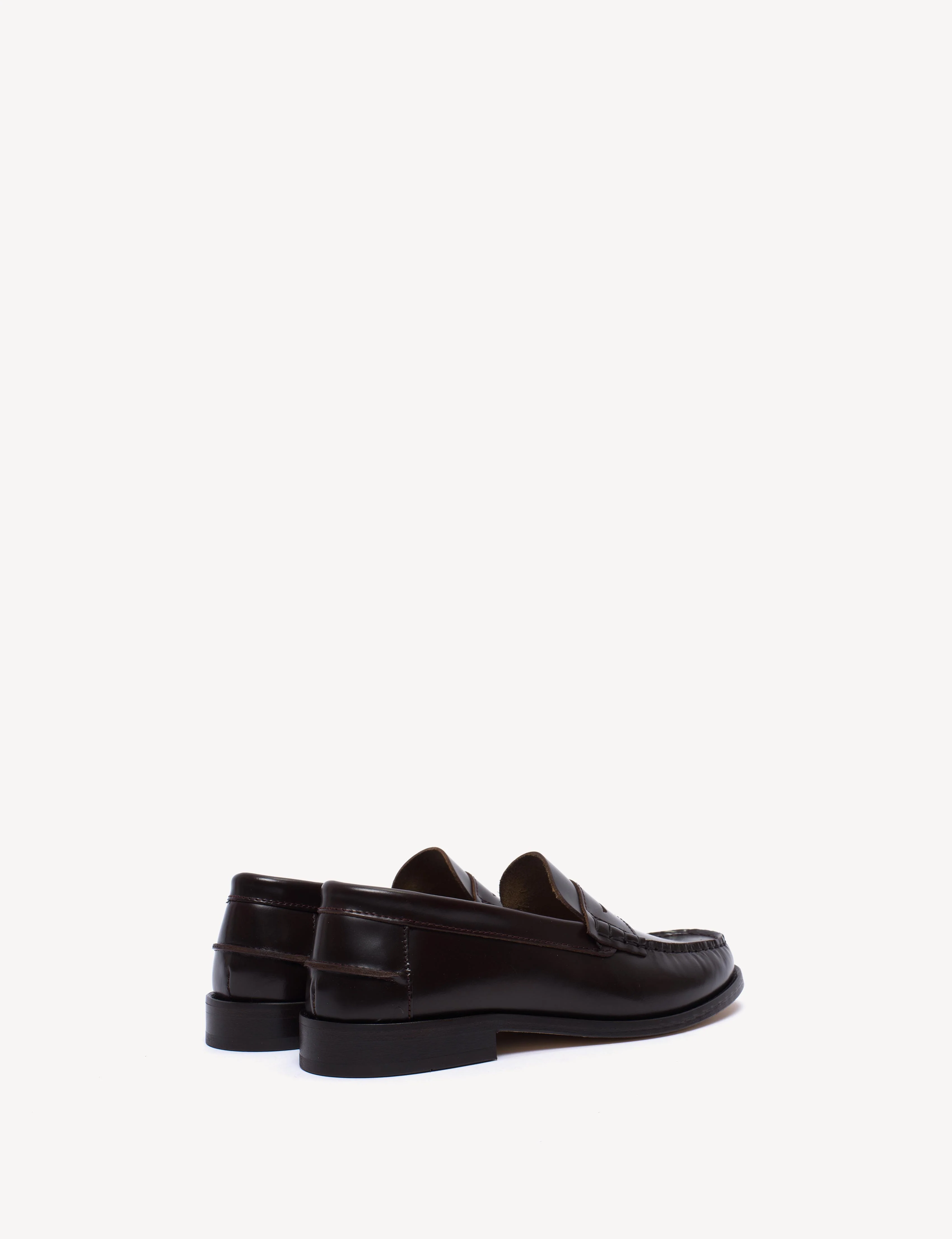 Moccasin Penny Loafer In Bordeaux Polido Leather - Image 4