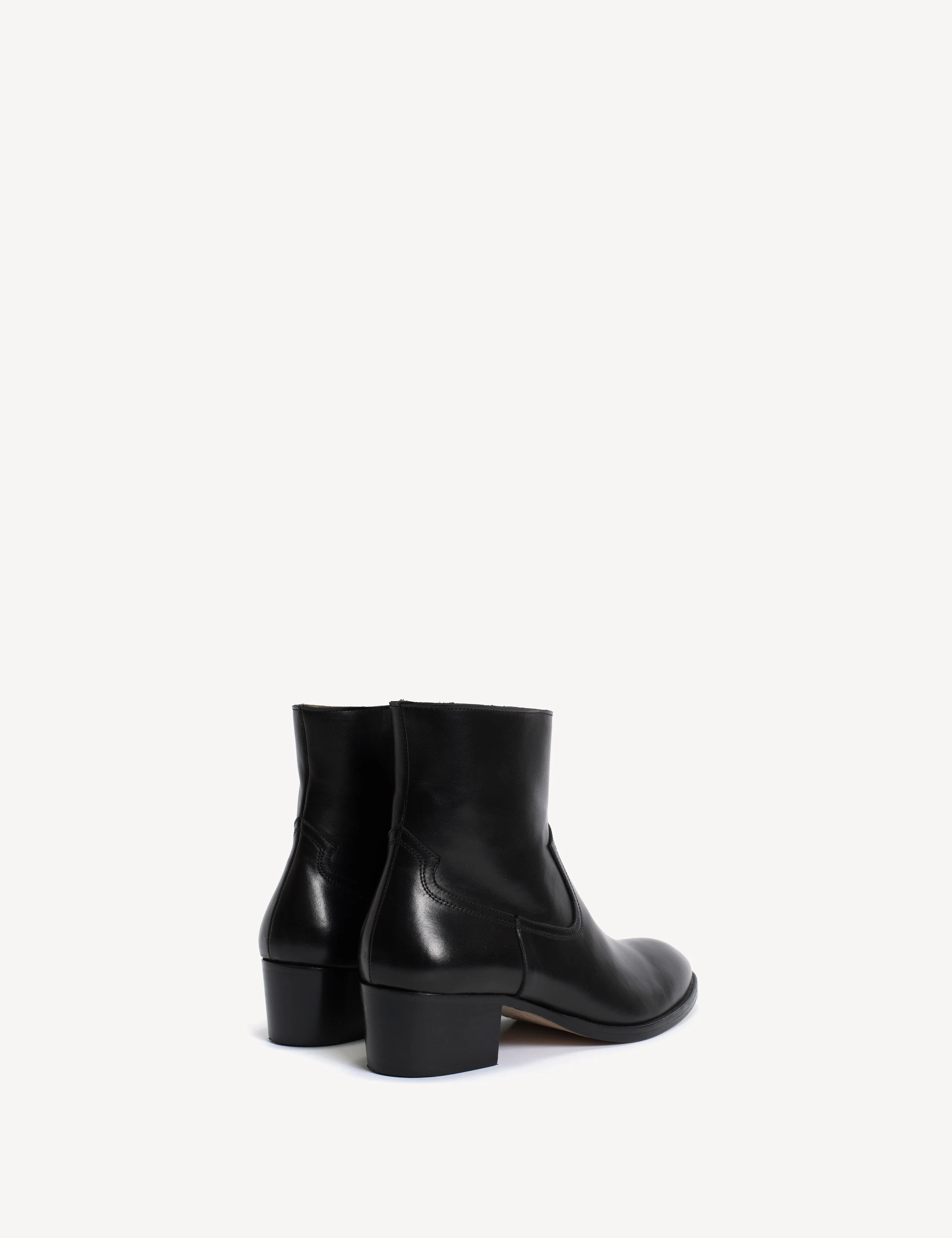 Dunn Zip Boot In Black Calfskin - Image 3