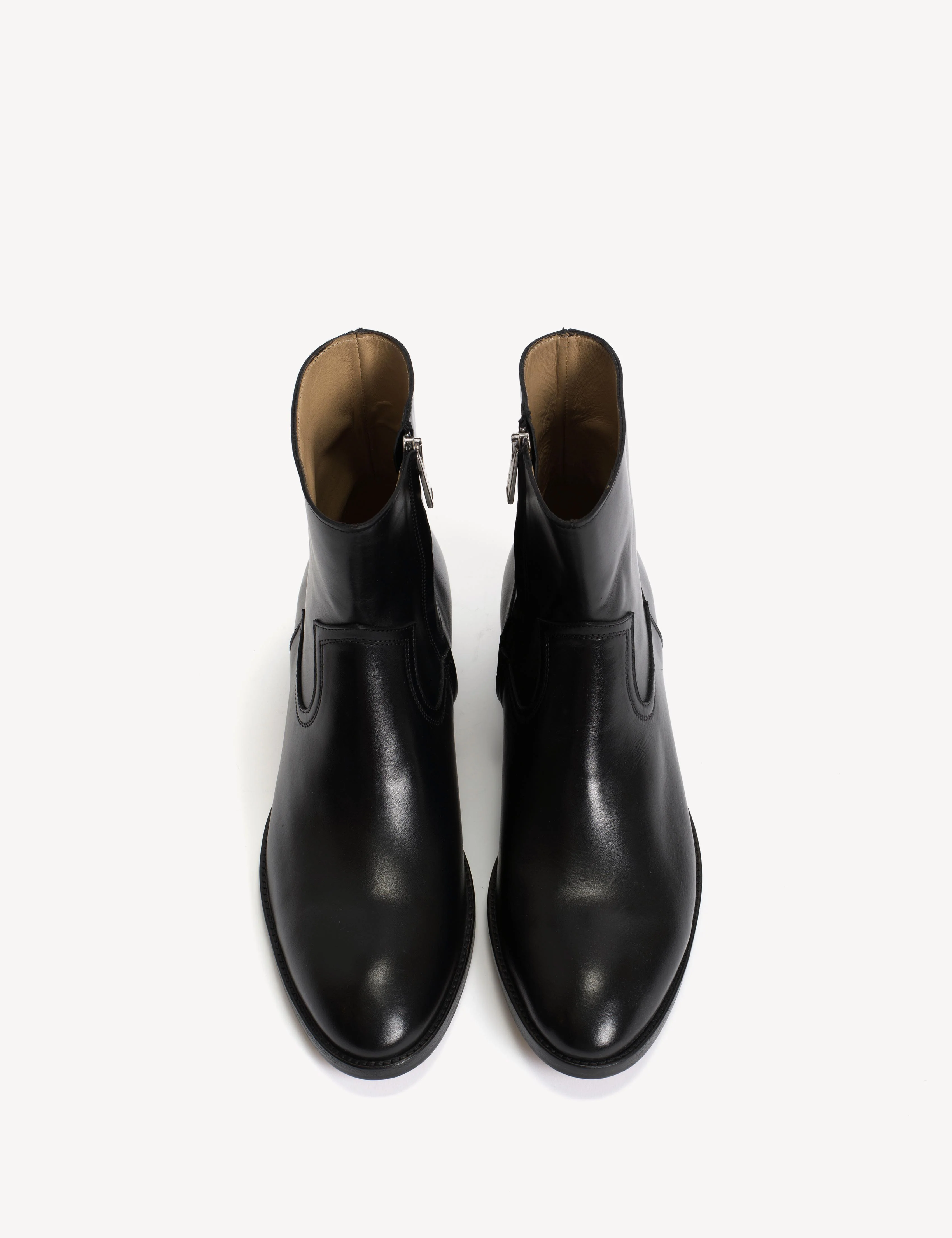 Dunn Zip Boot In Black Calfskin - Image 4