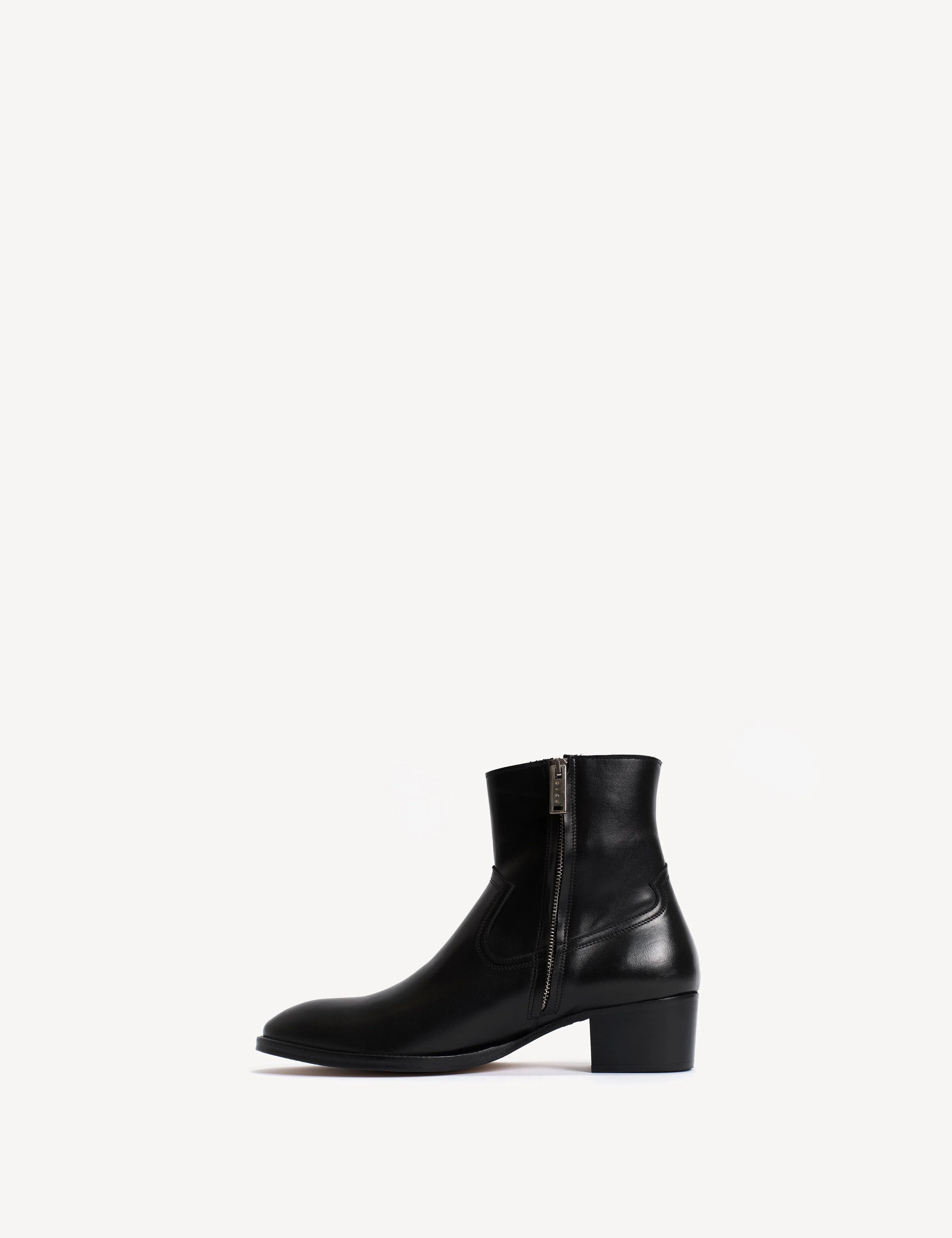Dunn Zip Boot In Black Calfskin - Image 5