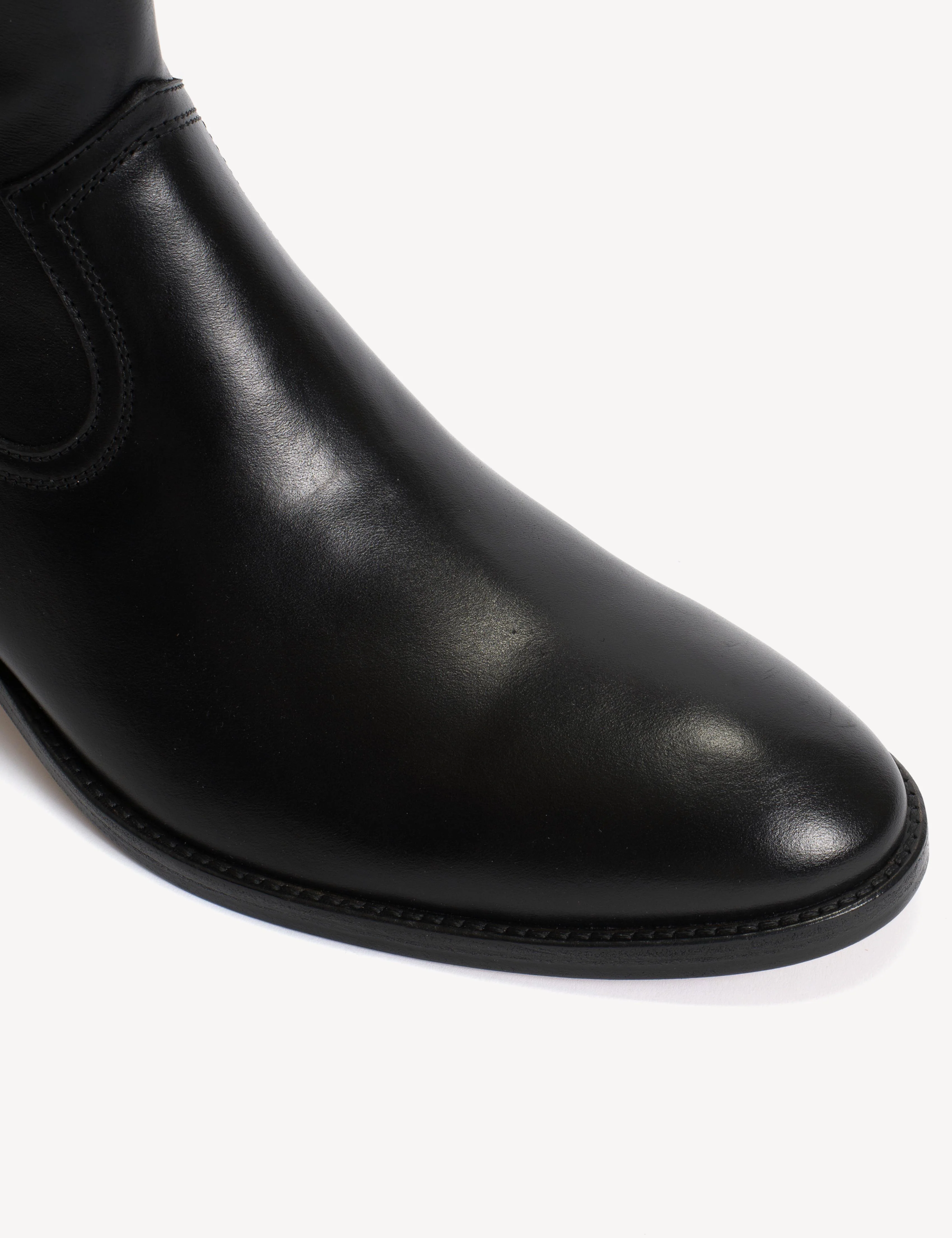 Dunn Zip Boot In Black Calfskin - Image 6