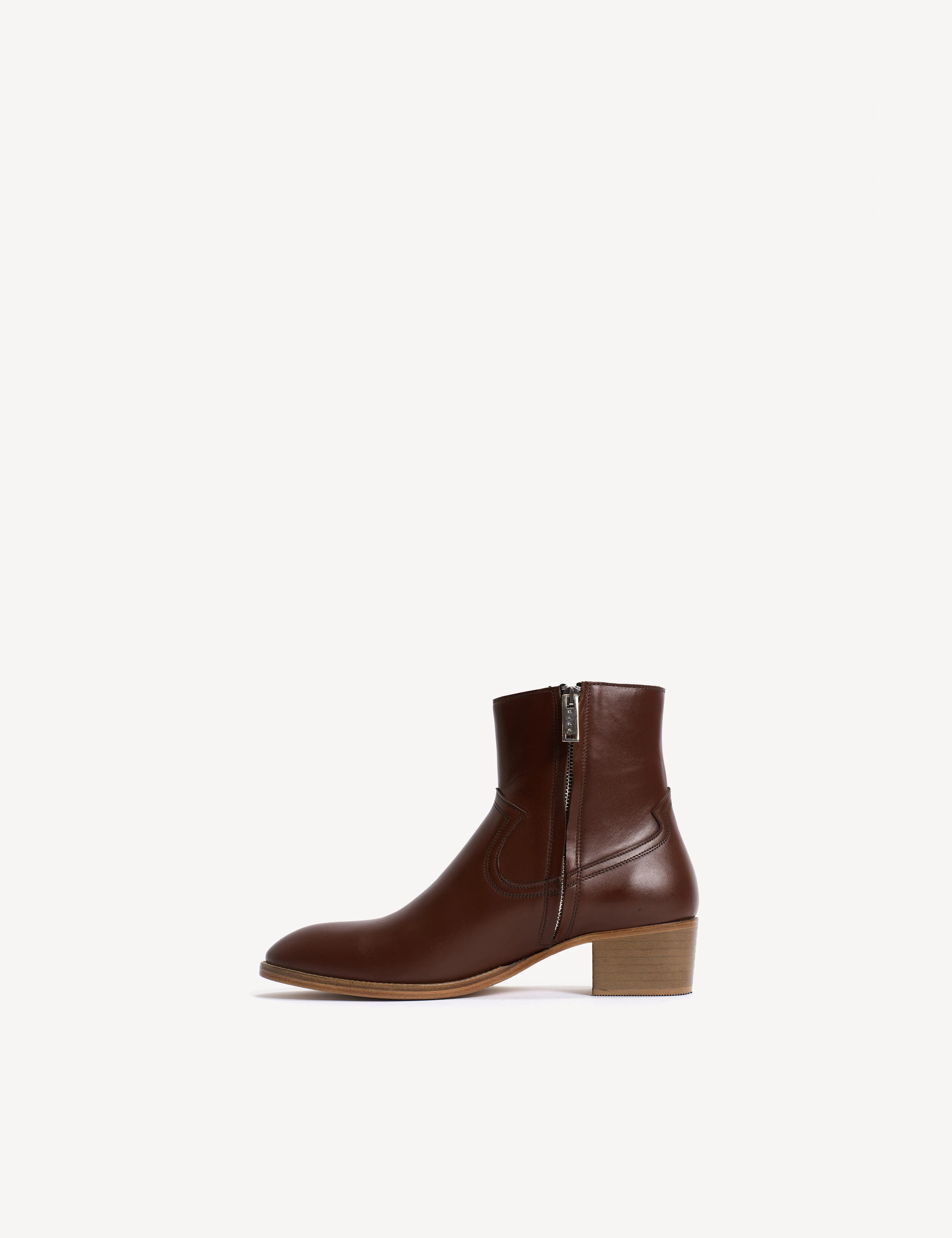 Dunn Zip Boot In Cognac Calfskin - Image 5