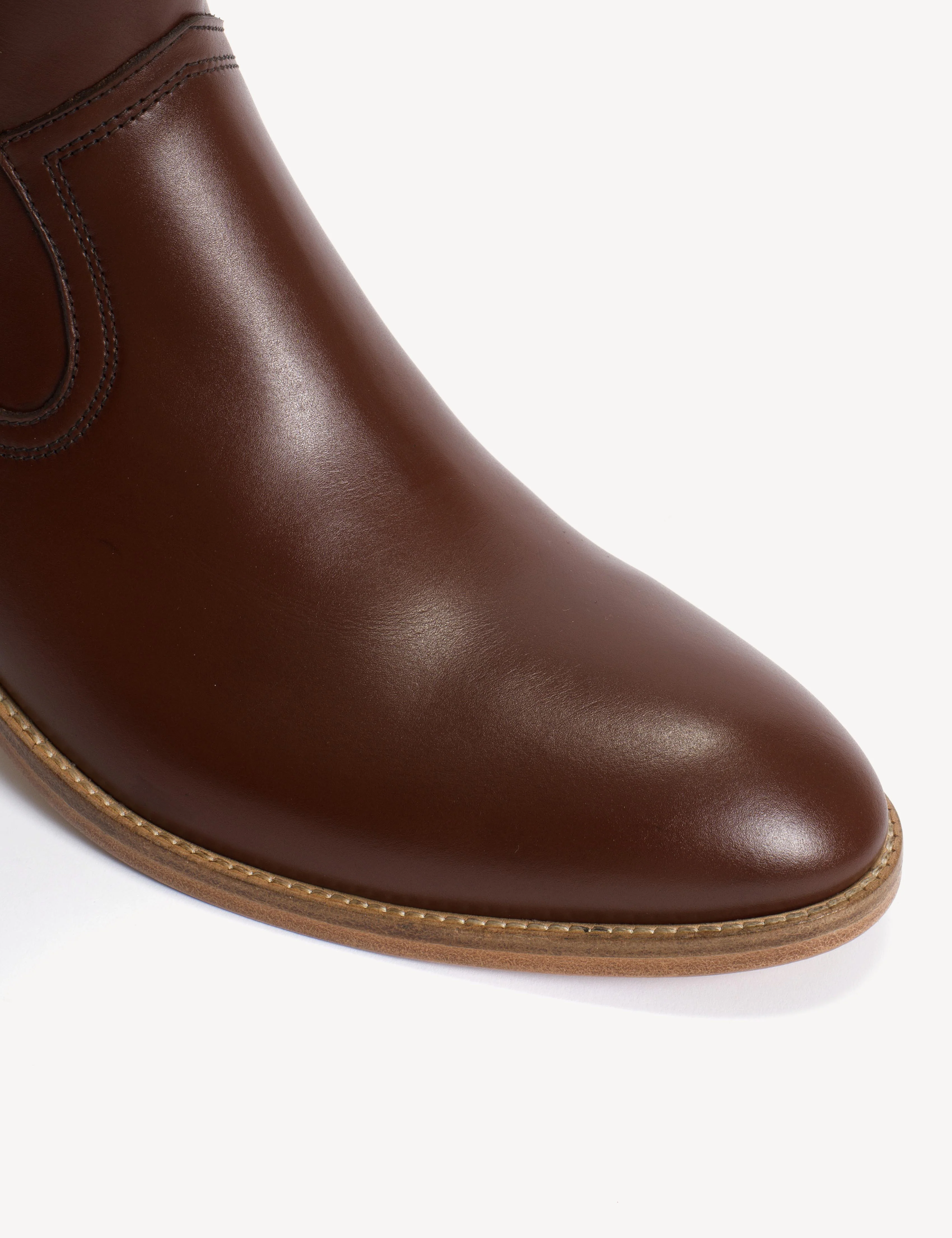 Dunn Zip Boot In Cognac Calfskin - Image 6