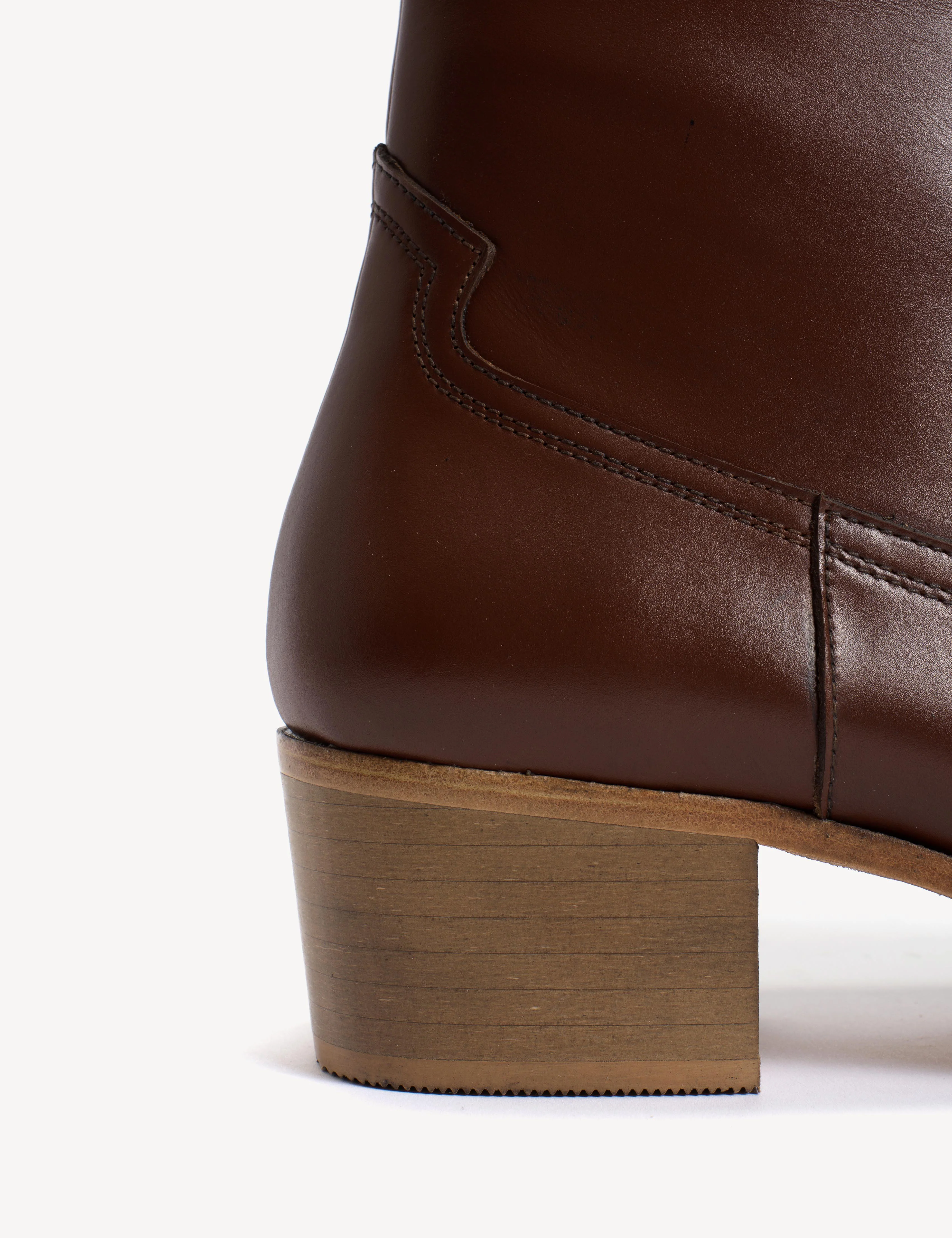 Dunn Zip Boot In Cognac Calfskin - Image 7