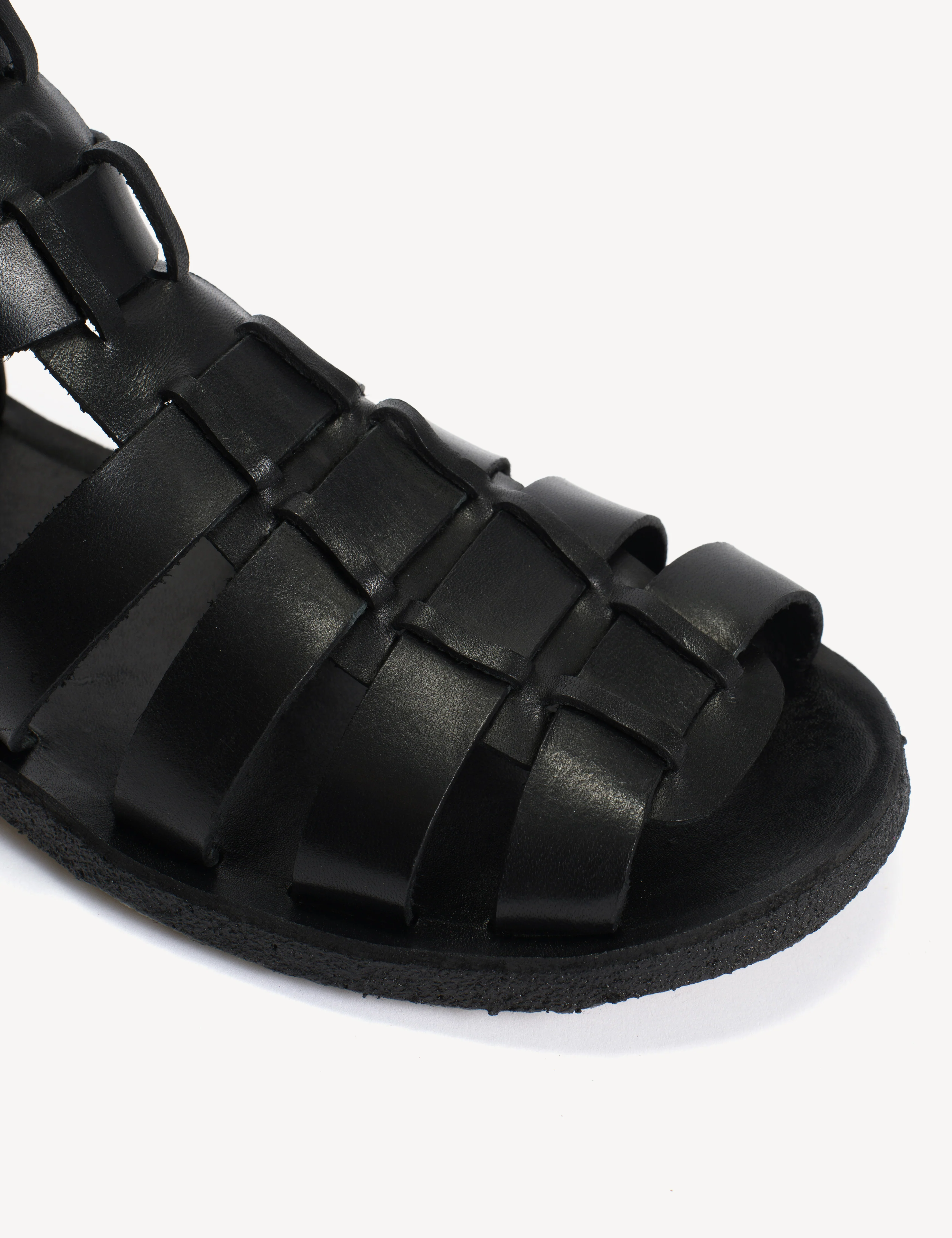 Gladiator Sandal In Black calfskin - Image 6