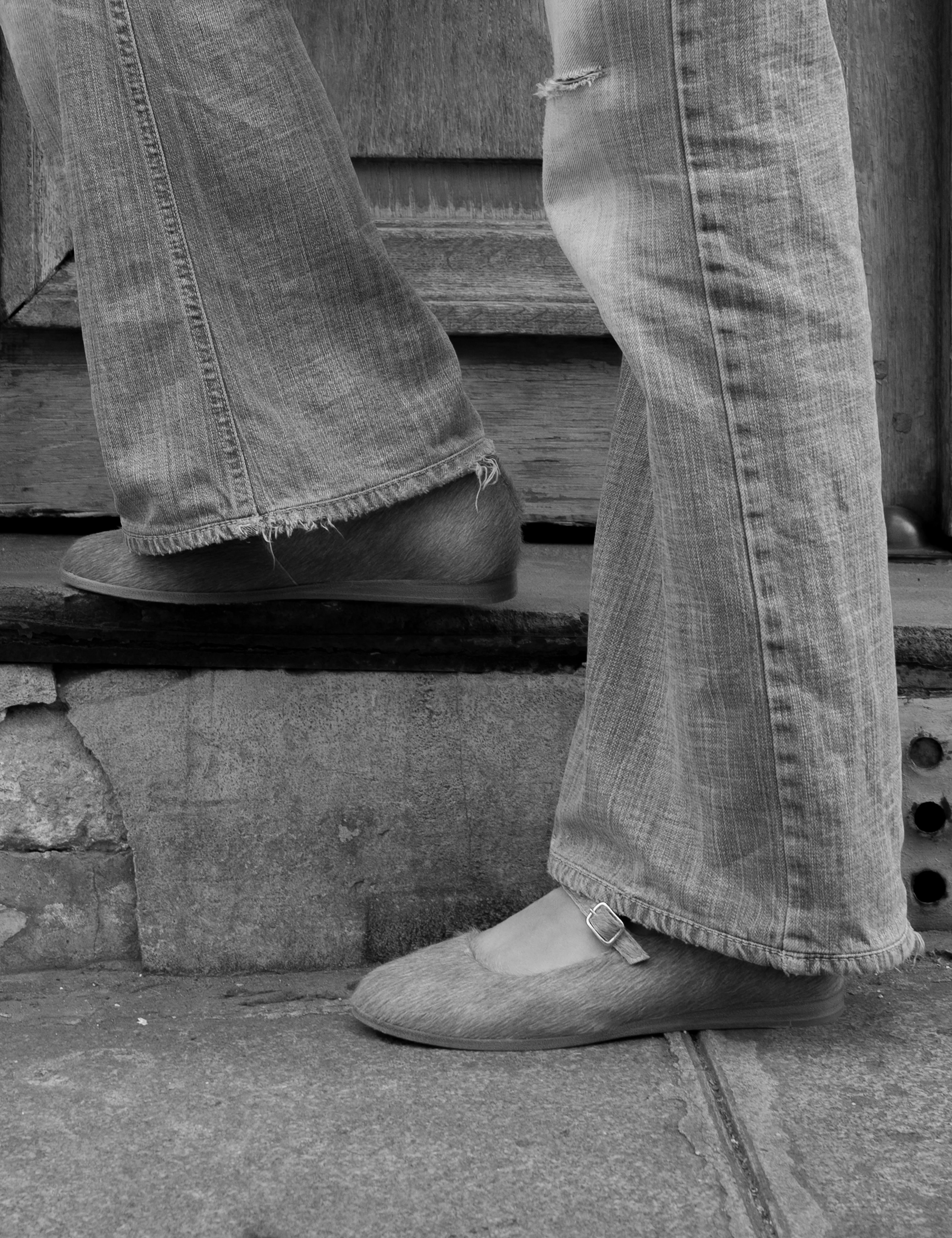 Ines Flats In Brown Shades Cow Fur - Image 3