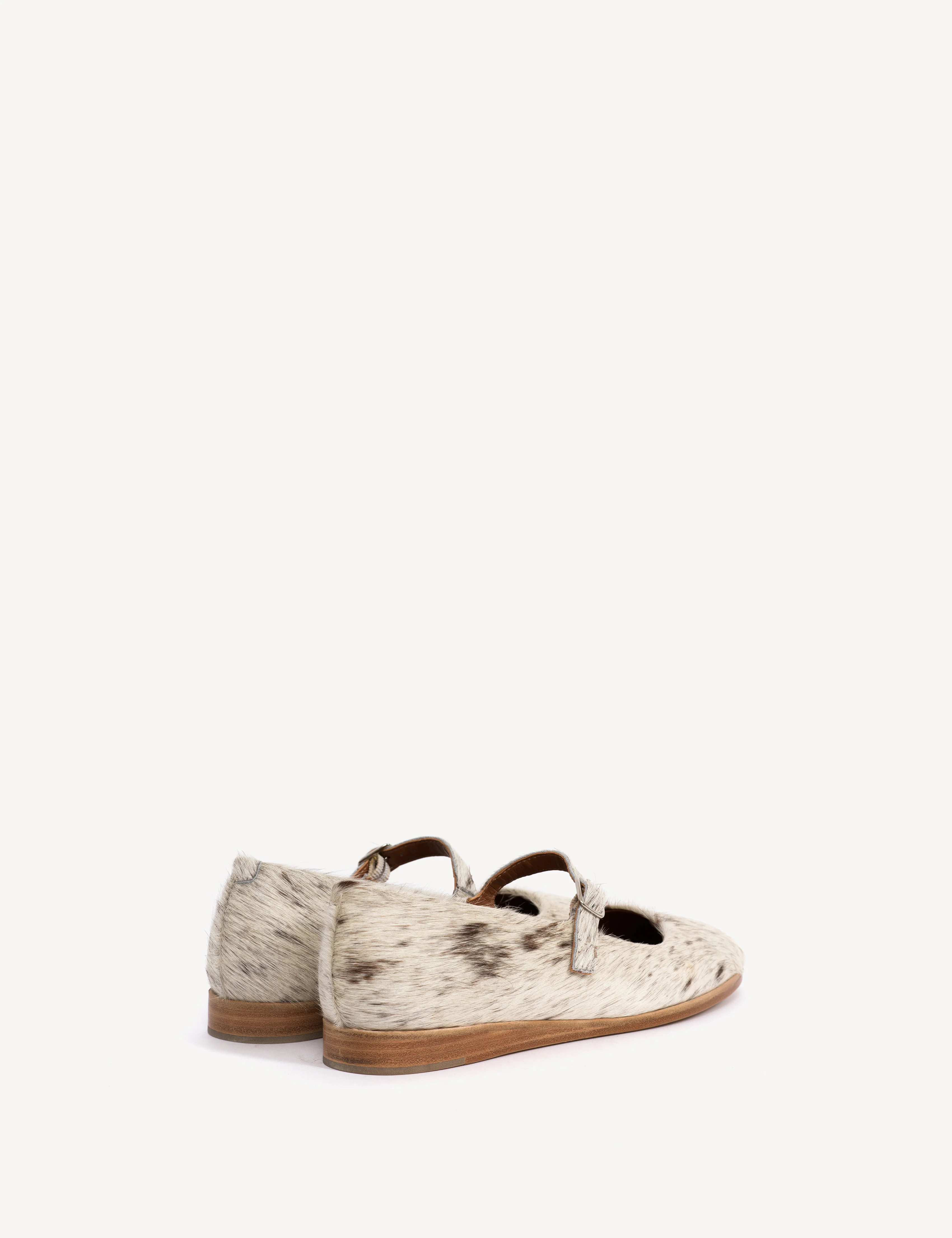 Ines Flats In Brown Shades Cow Fur - Image 4