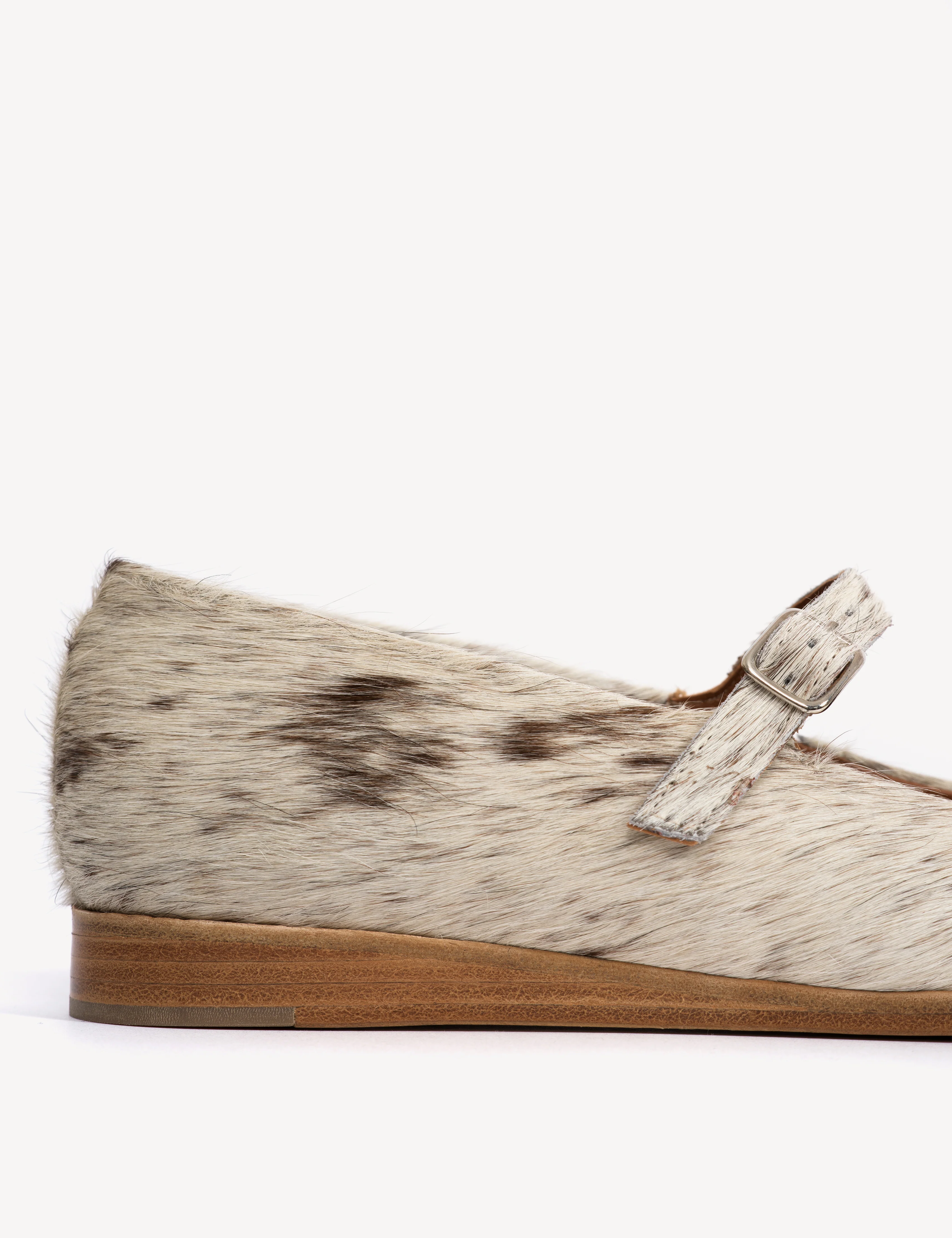Ines Flats In Brown Shades Cow Fur - Image 7