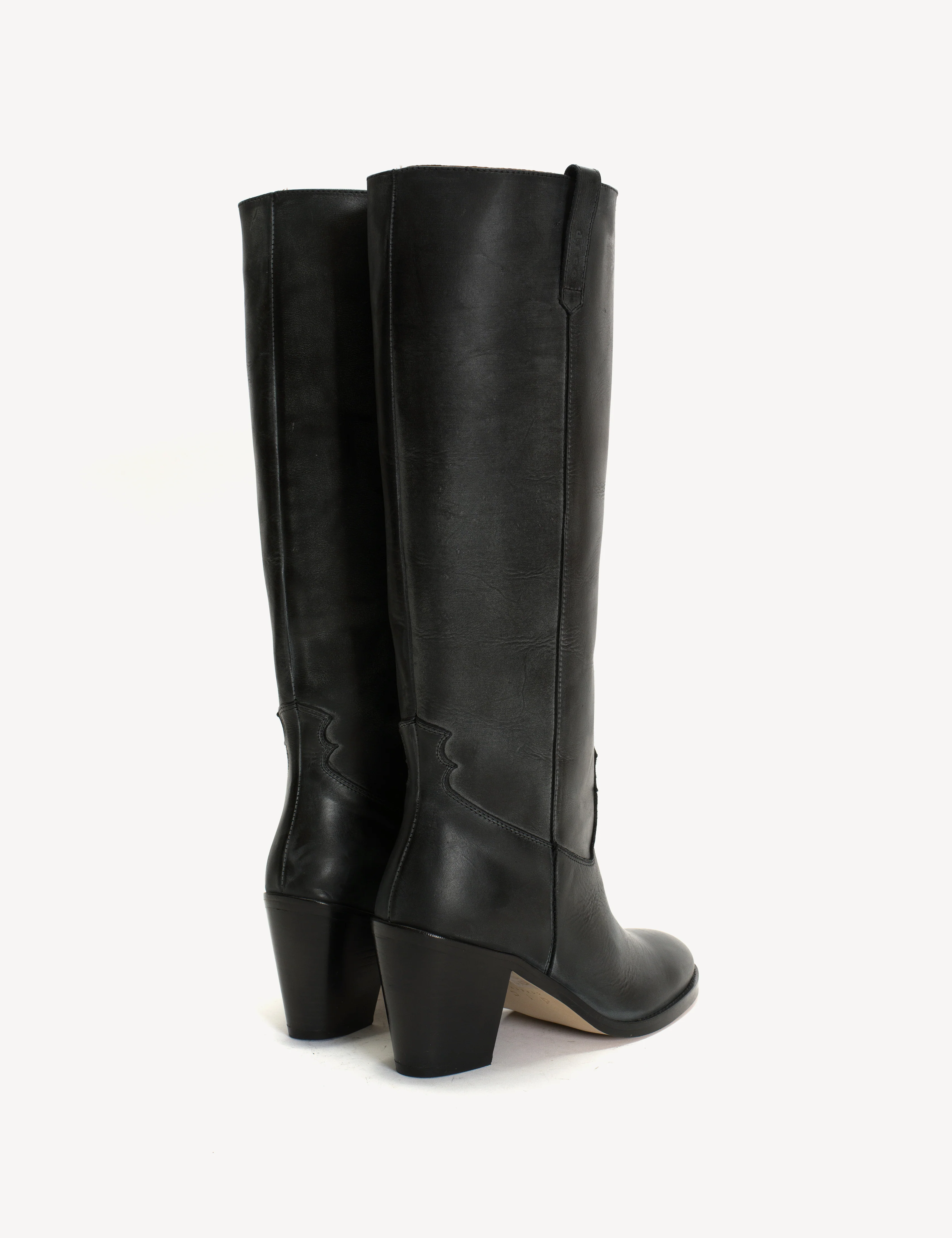 Janie Boot In Charcoal Black Escovado Leather - Image 3