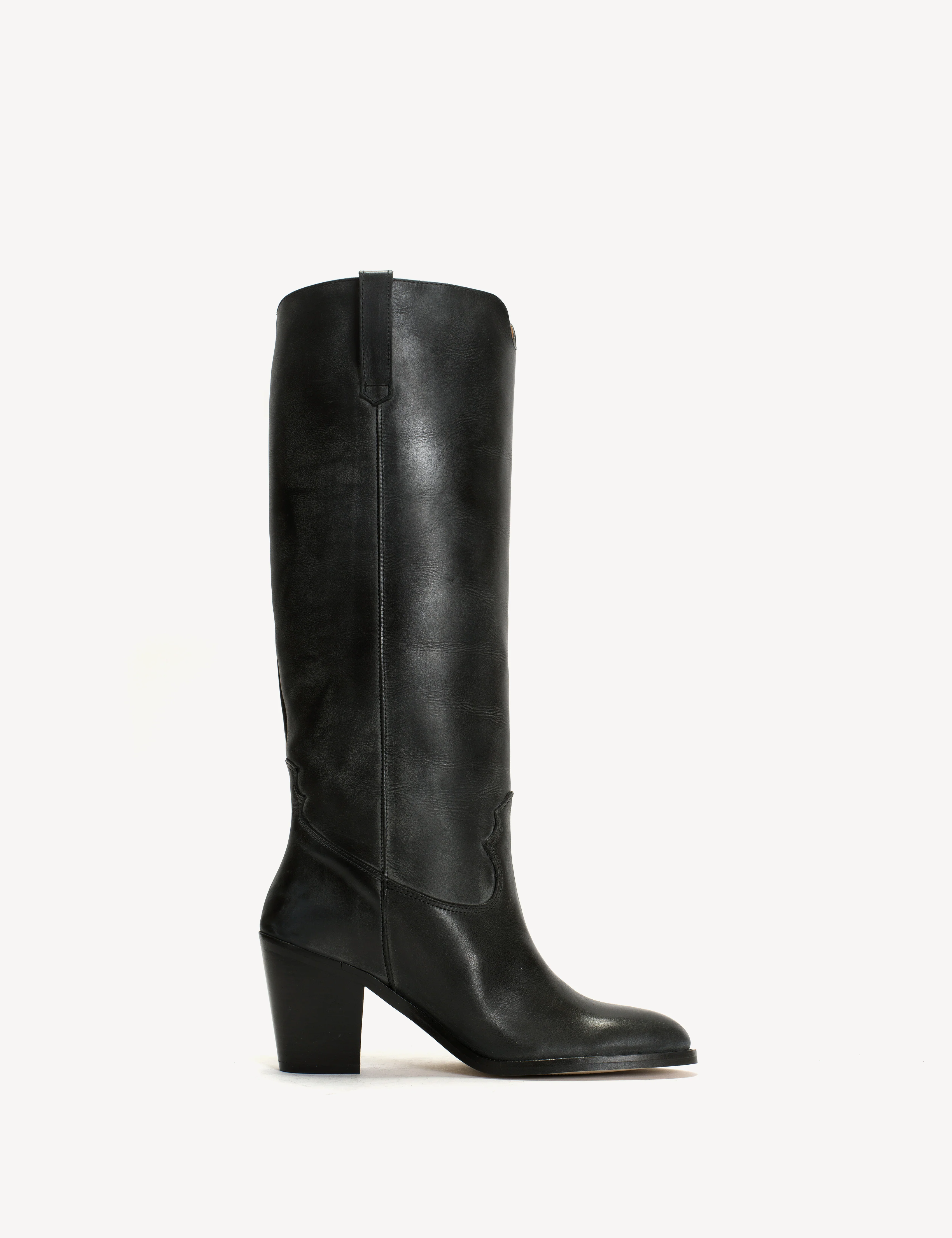 Janie Boot In Charcoal Black Escovado Leather - Image 5
