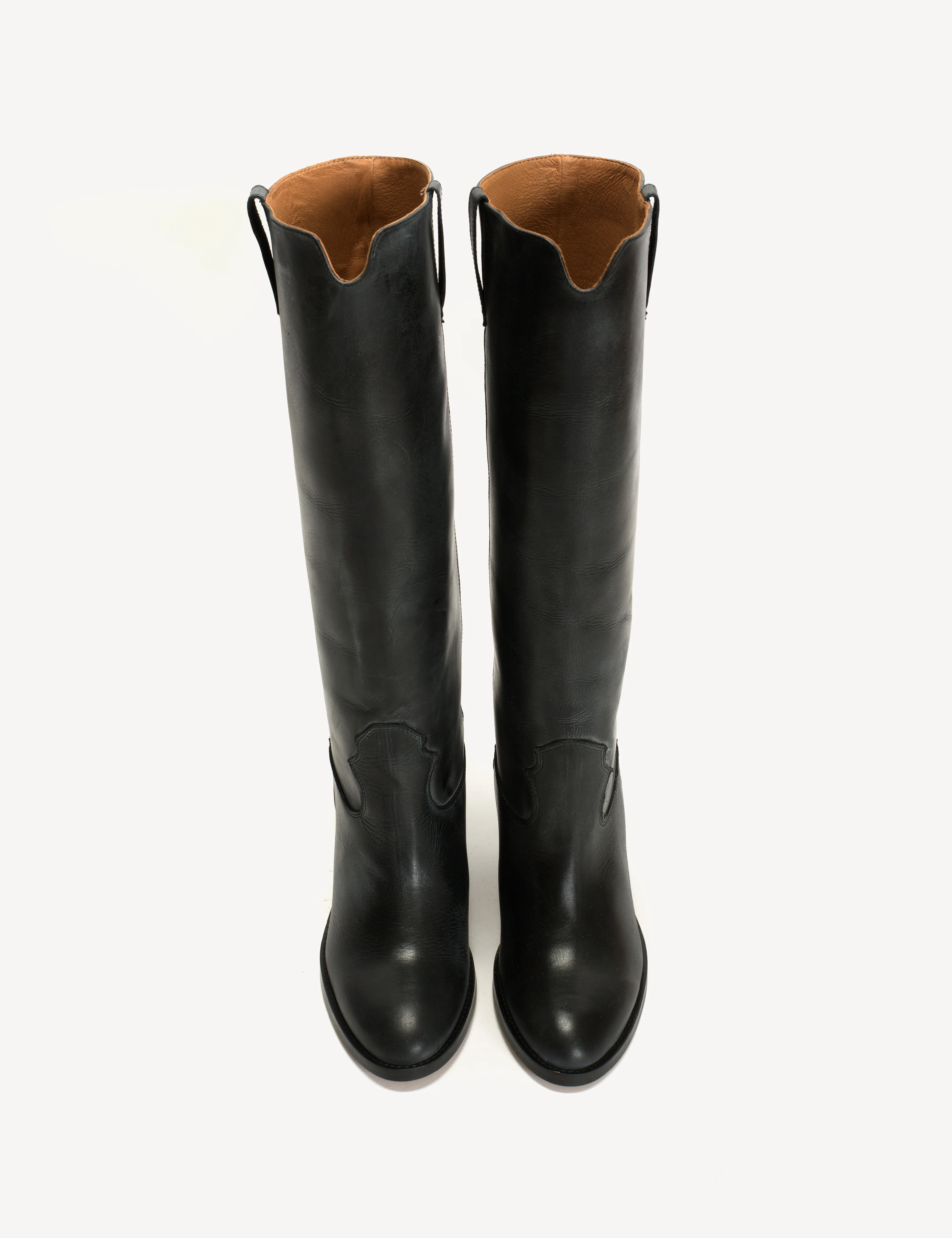 Janie Boot In Charcoal Black Escovado Leather - Image 6