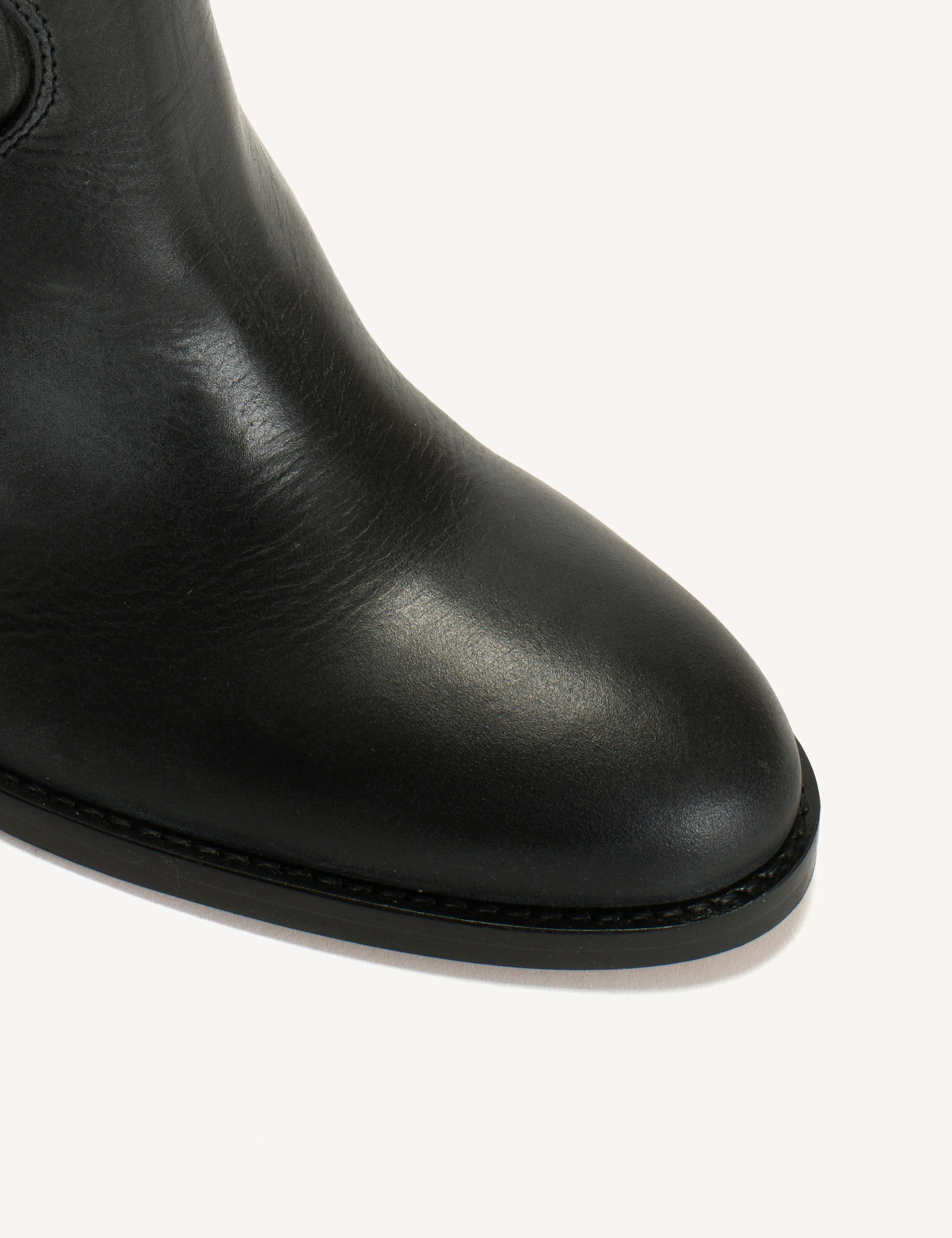 Janie Boot In Charcoal Black Escovado Leather - Image 7