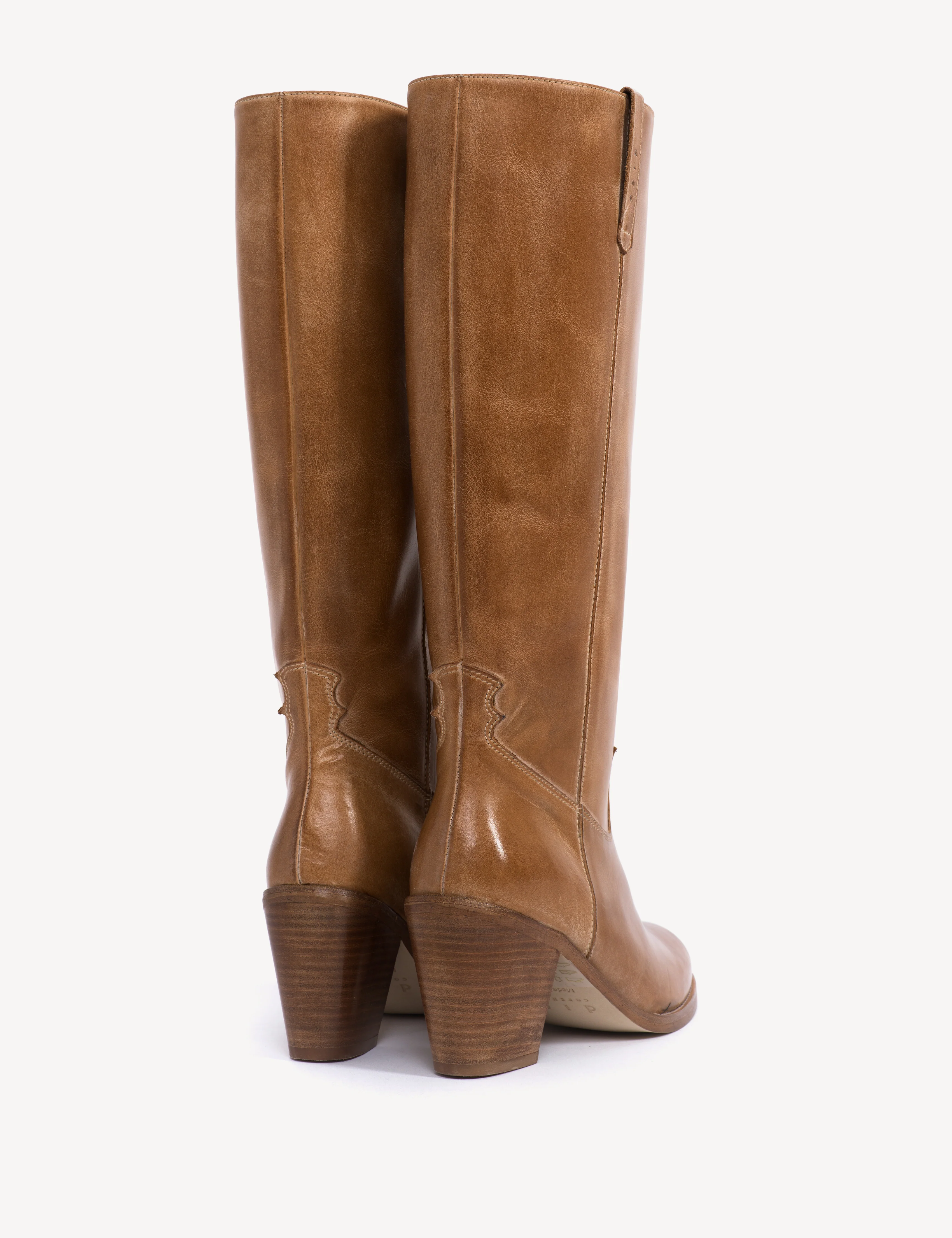 Janie Boot In Dark Tan Escovado Leather - Image 4