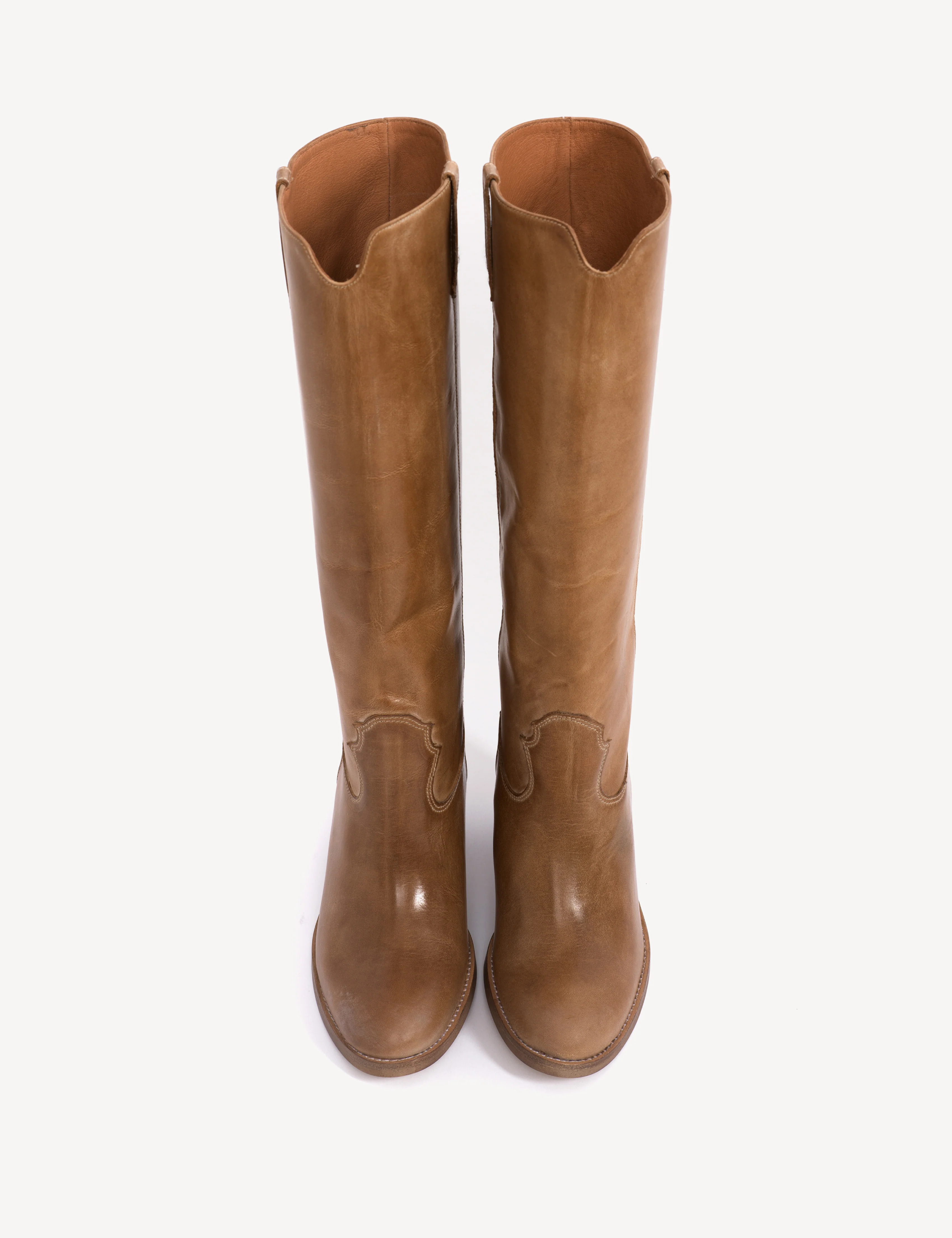 Janie Boot In Dark Tan Escovado Leather - Image 5