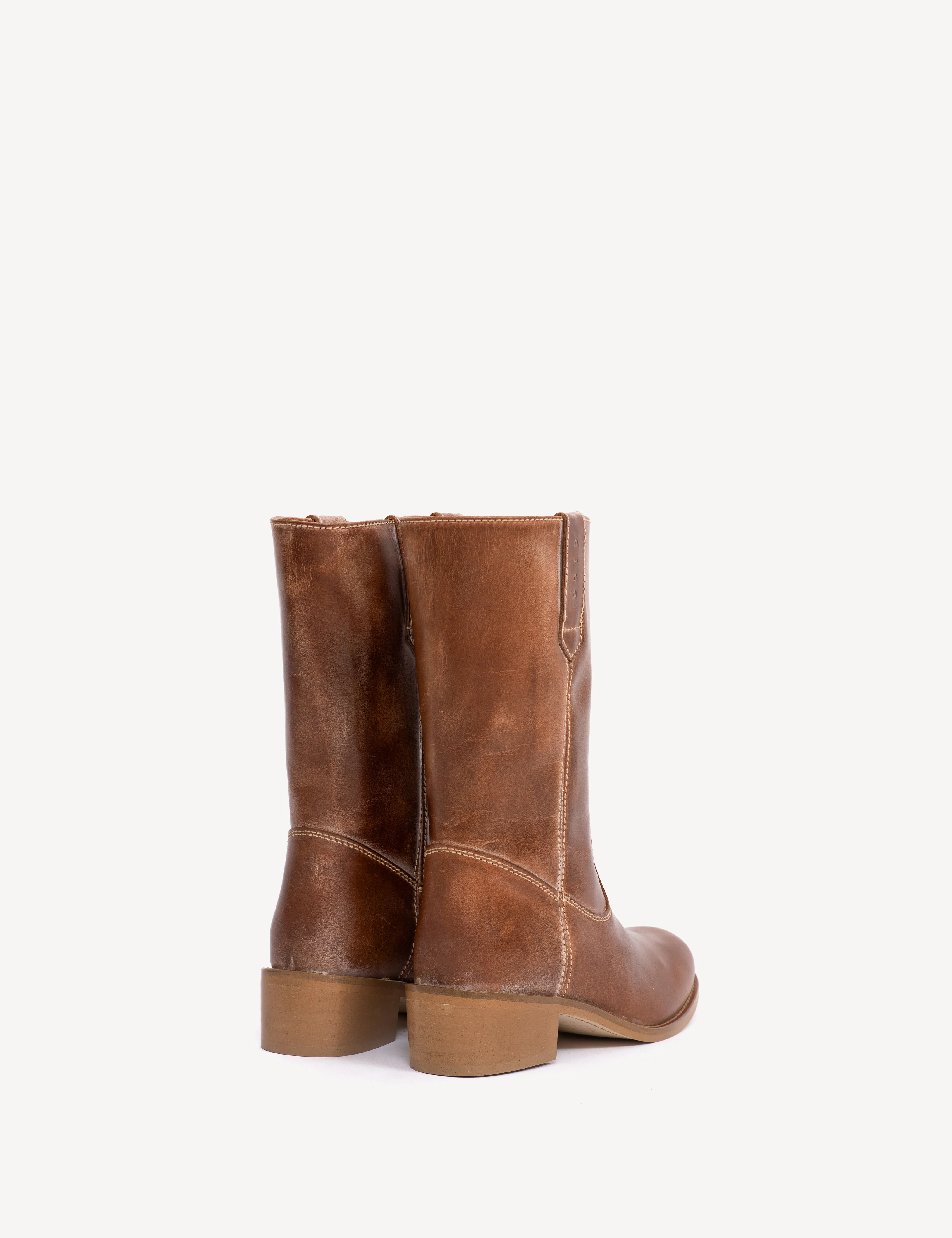 Julia Gaucho Boot In Cognac Escovado Leather - Image 4