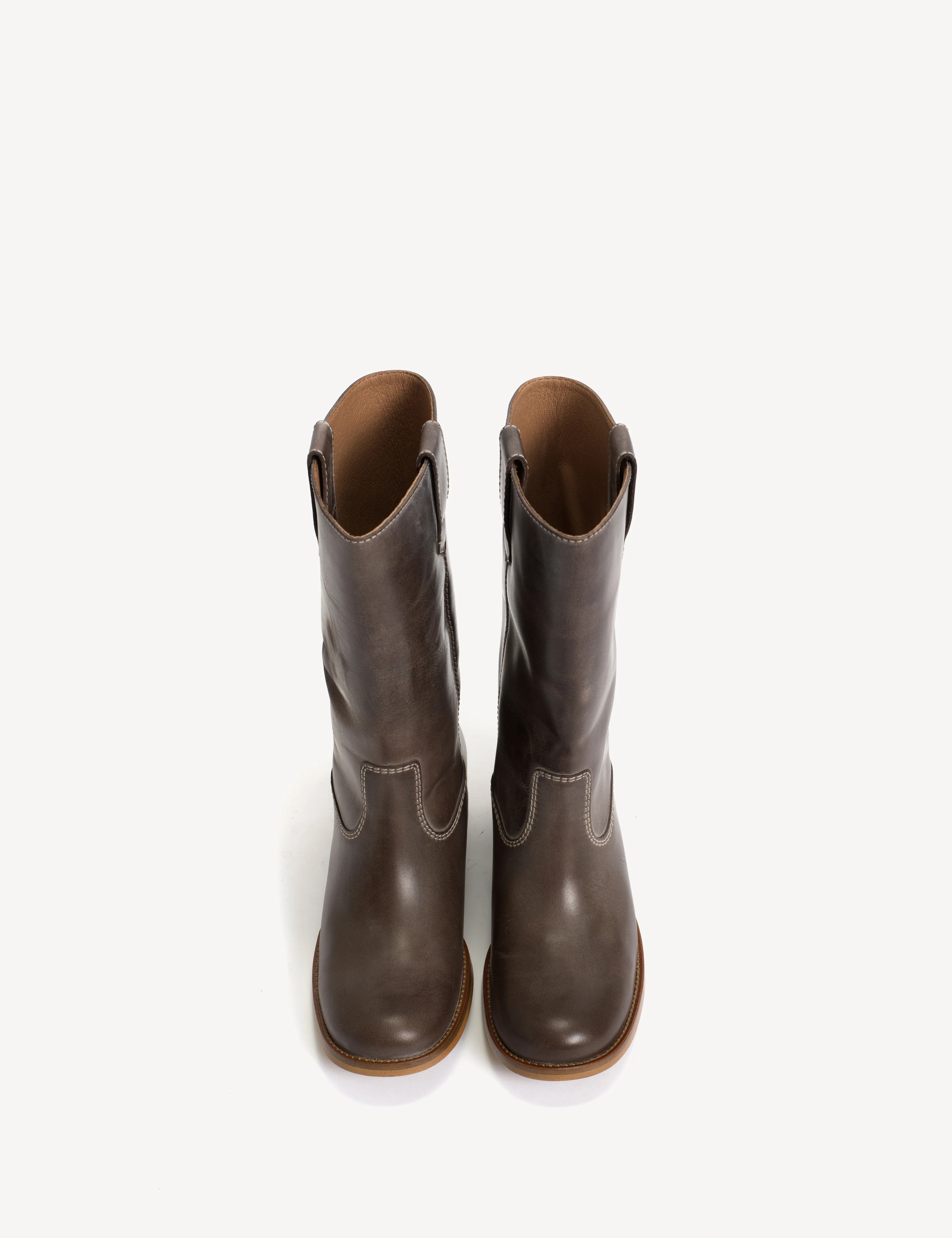 Julia Gaucho Boot In Brown Escovado Leather - Image 5
