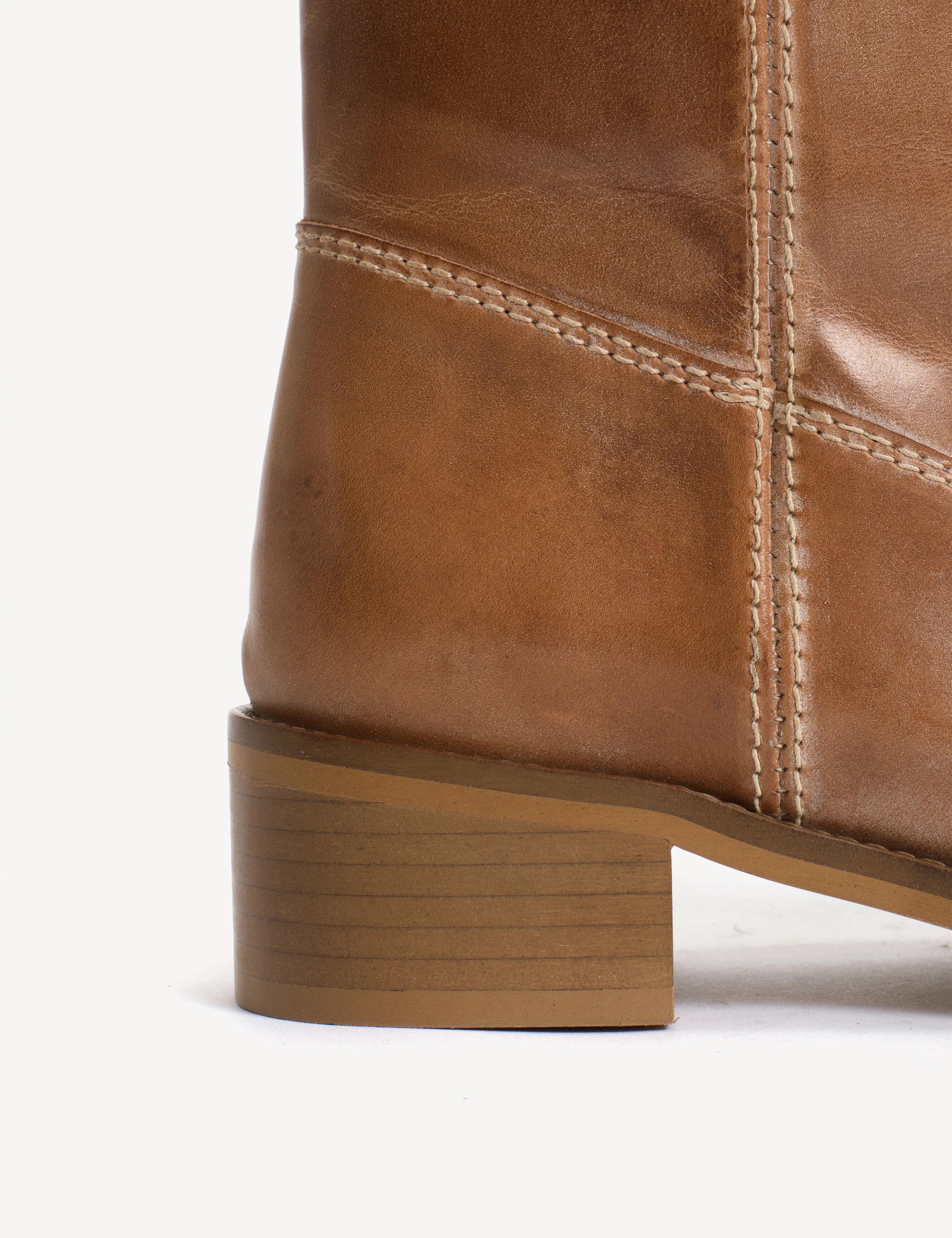 Julia Gaucho Boot In Dark Tan Escovado Leather - Image 6