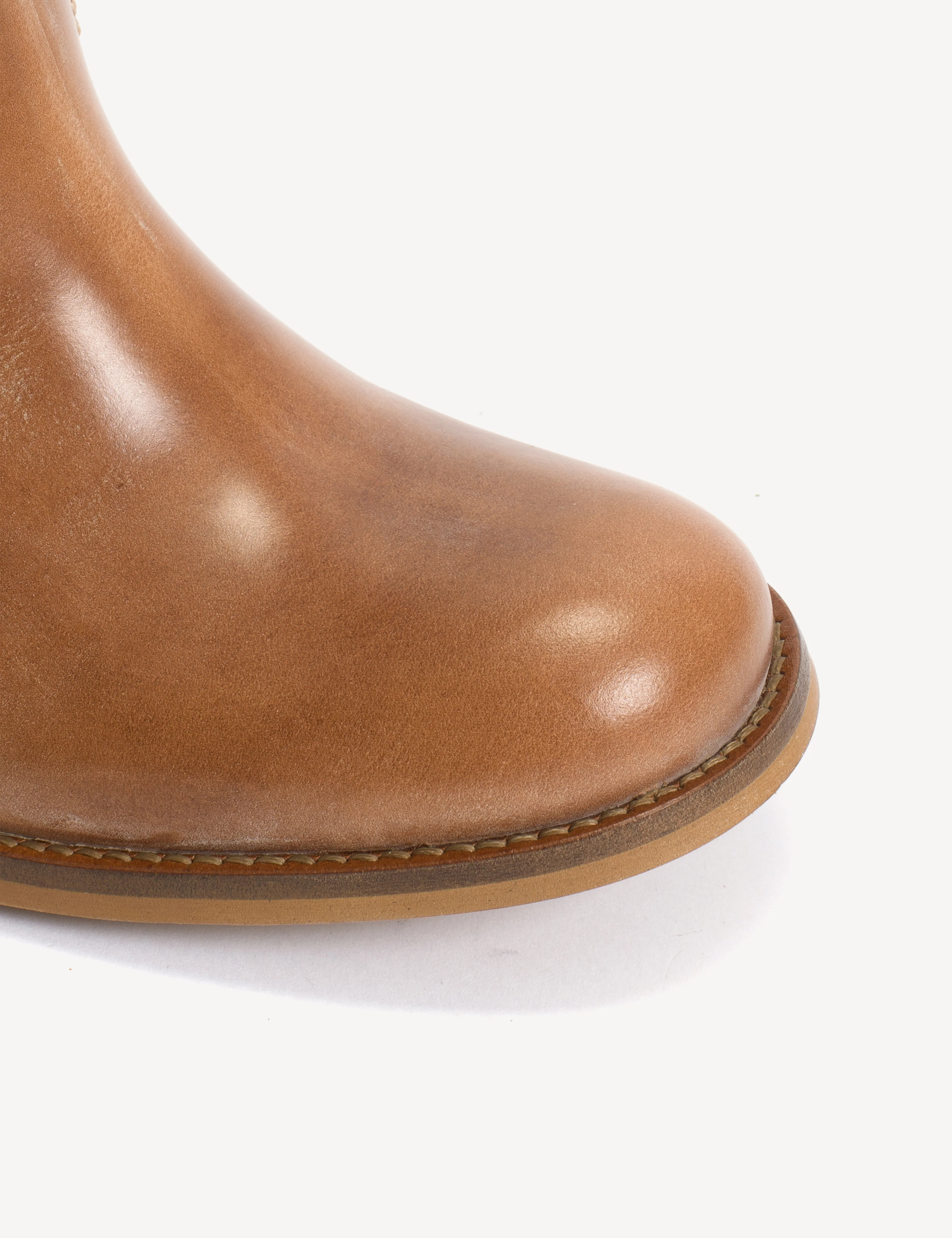 Julia Gaucho Boot In Dark Tan Escovado Leather - Image 8