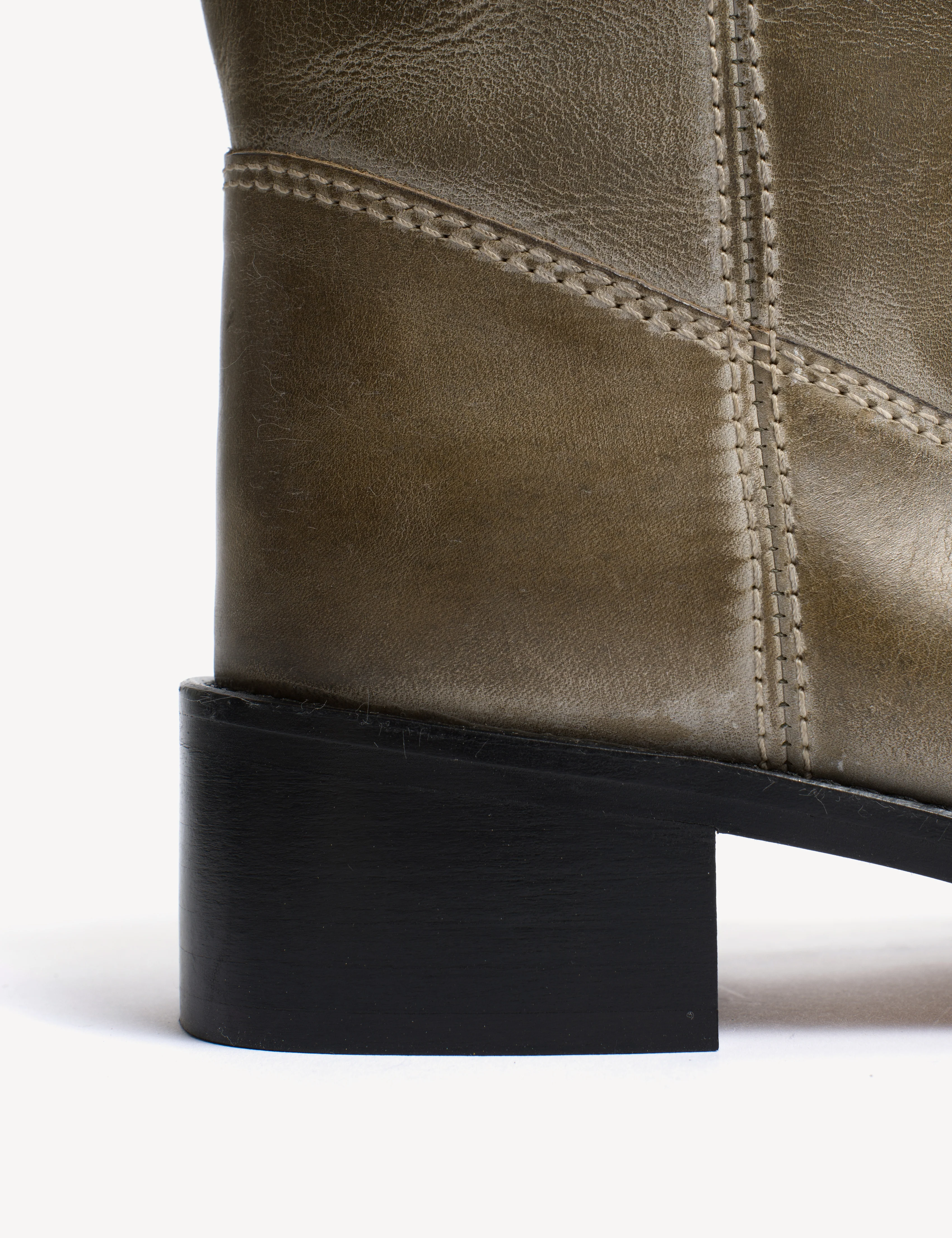 Julia Gaucho Boot In Army Green Escovado Leather - Image 7