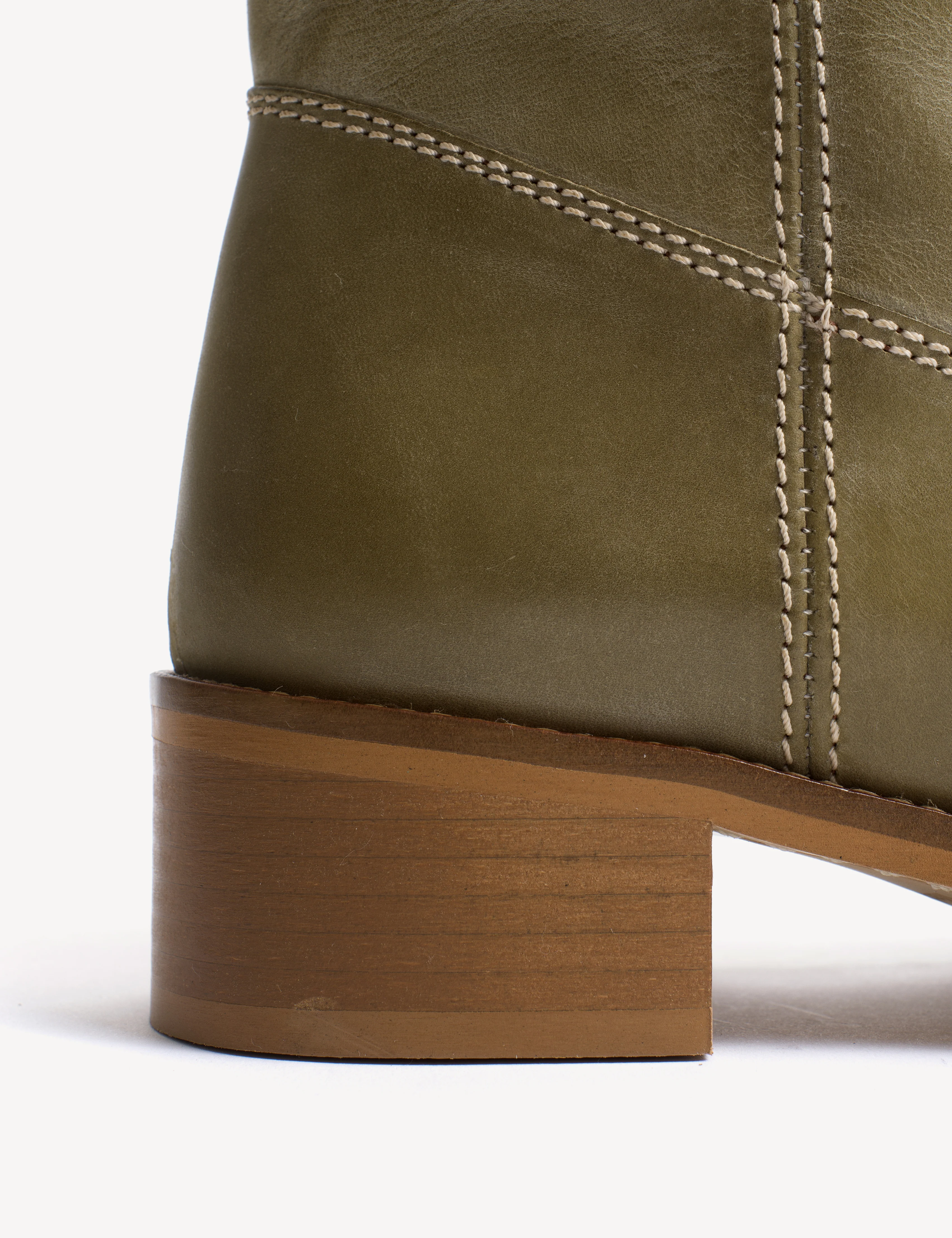 Julia Gaucho Boot In Green Escovado Leather - Image 7