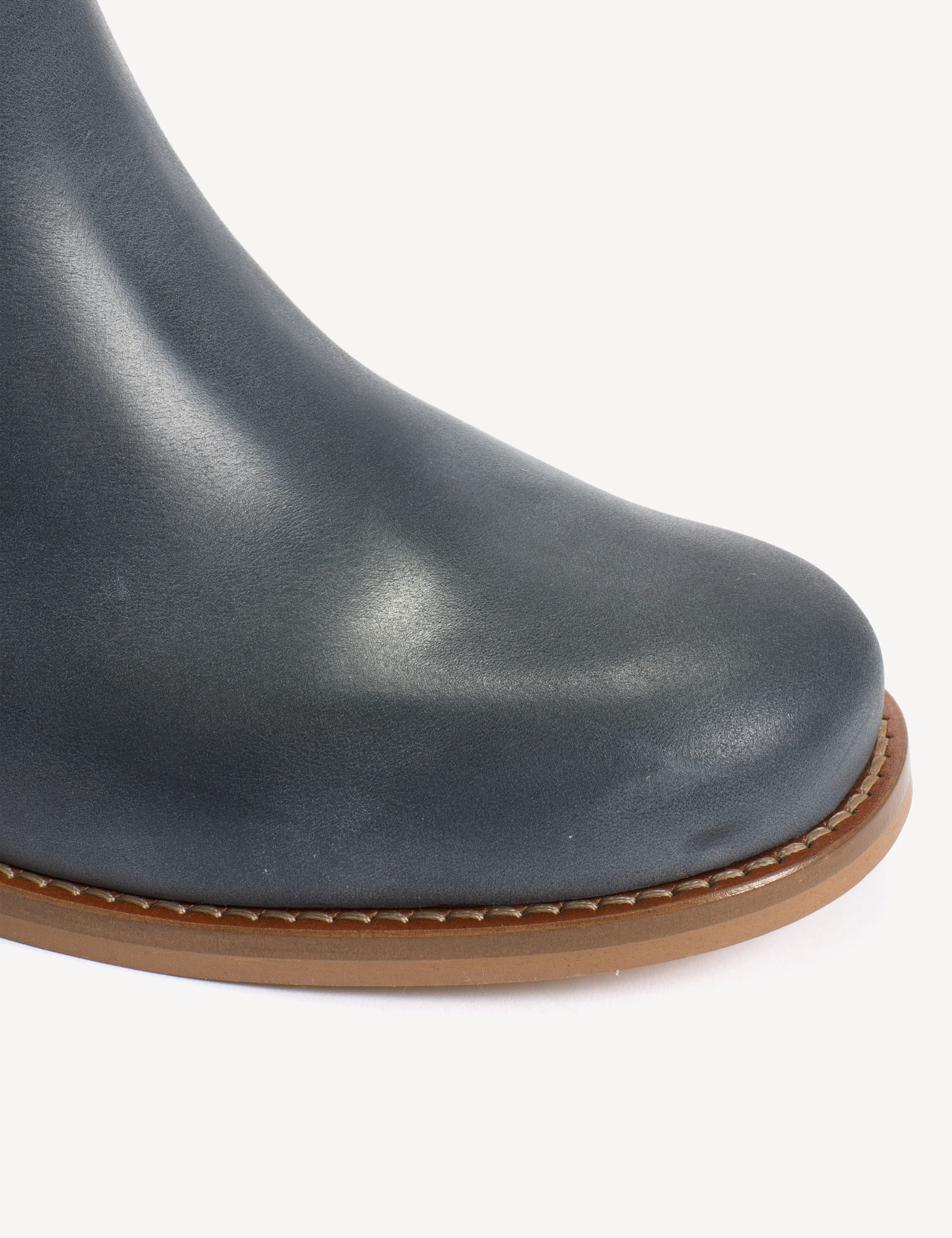 Julia Gaucho Boot In Indigo Blue Escovado Leather - Image 6