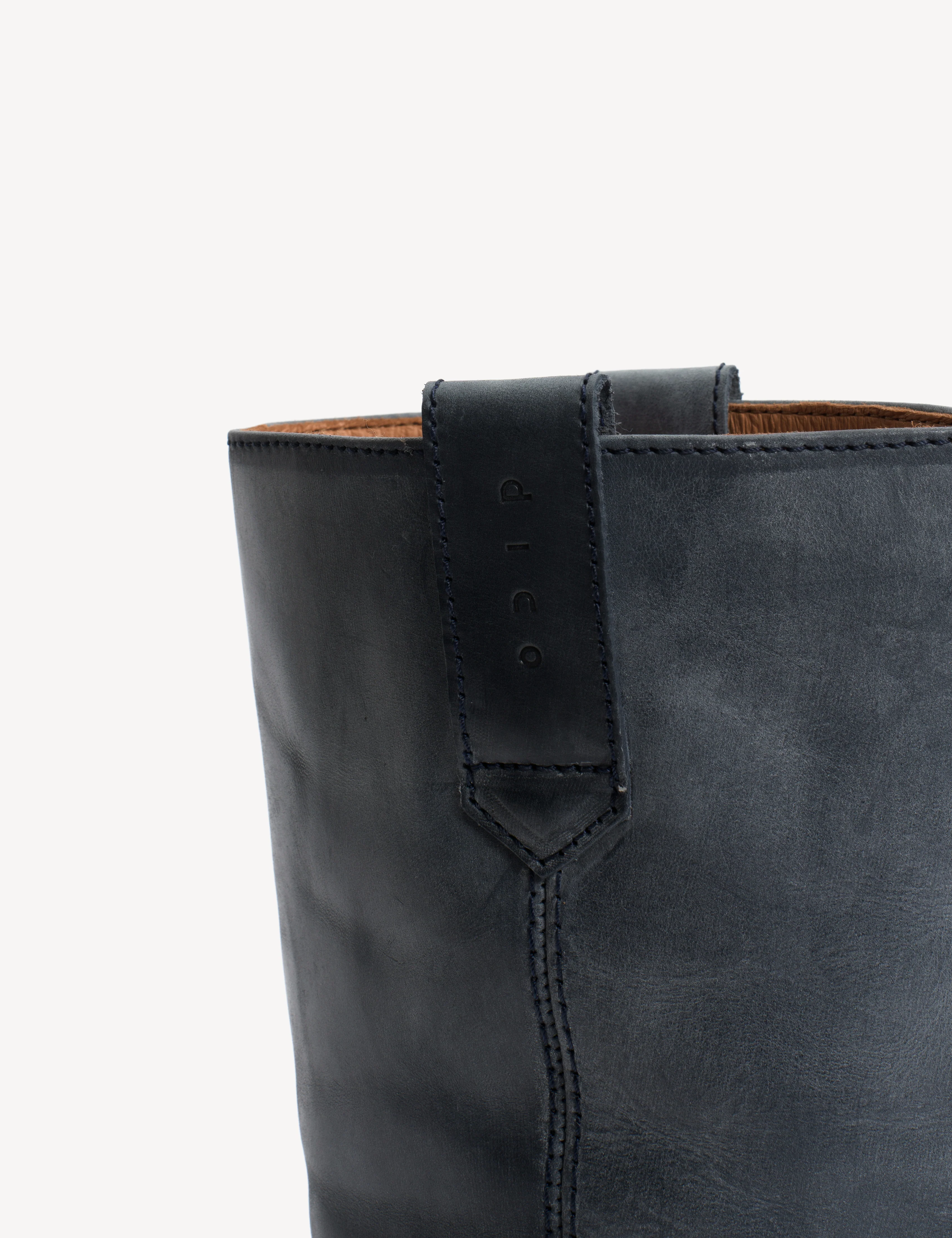 Julia Gaucho Boot In Indigo Blue Escovado Leather - Image 8