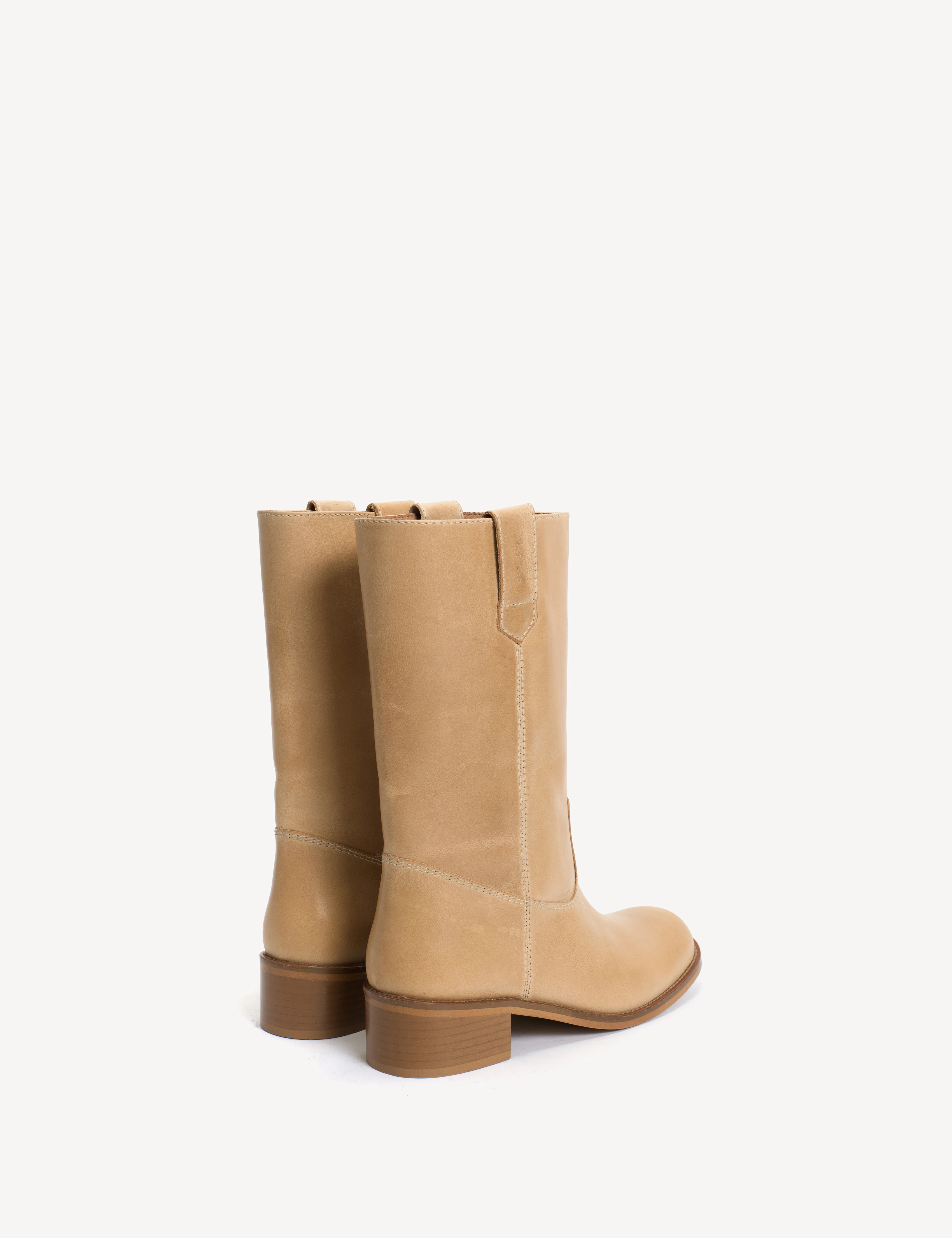 Julia Gaucho Boot In Light Tan Escovado Leather - Image 4