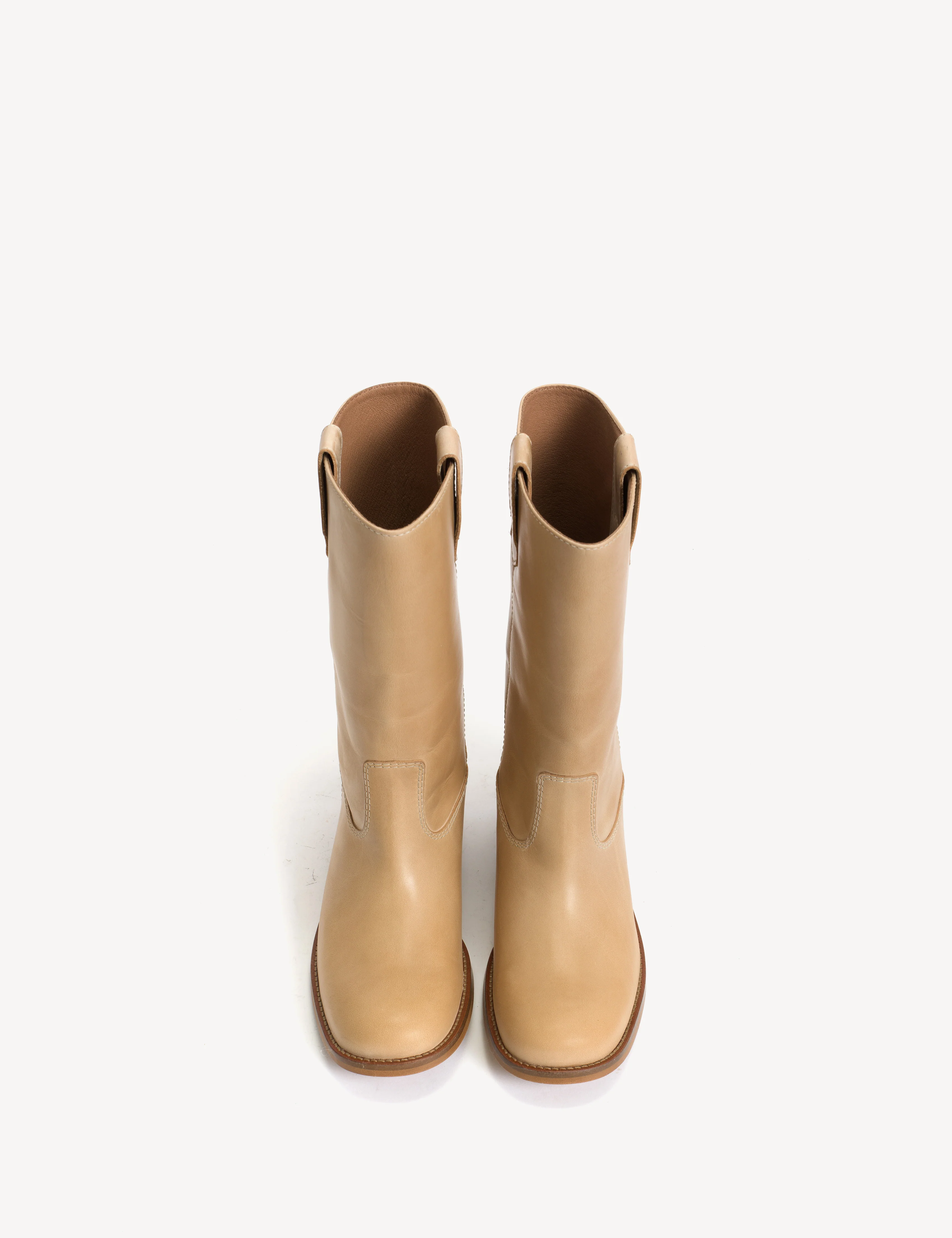 Julia Gaucho Boot In Light Tan Escovado Leather - Image 5