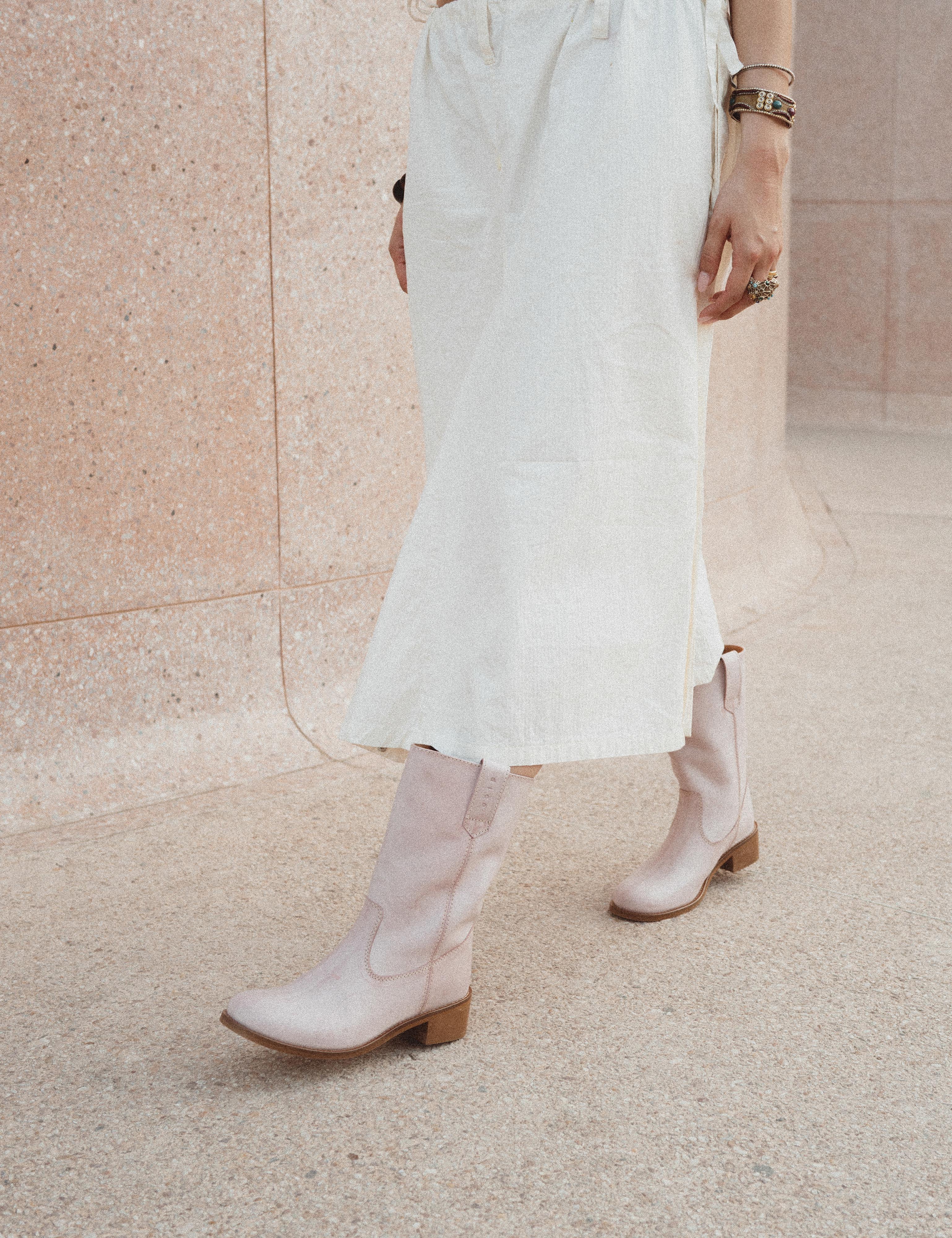 Julia Gaucho Boot In Pink Escovado Leather - Image 3
