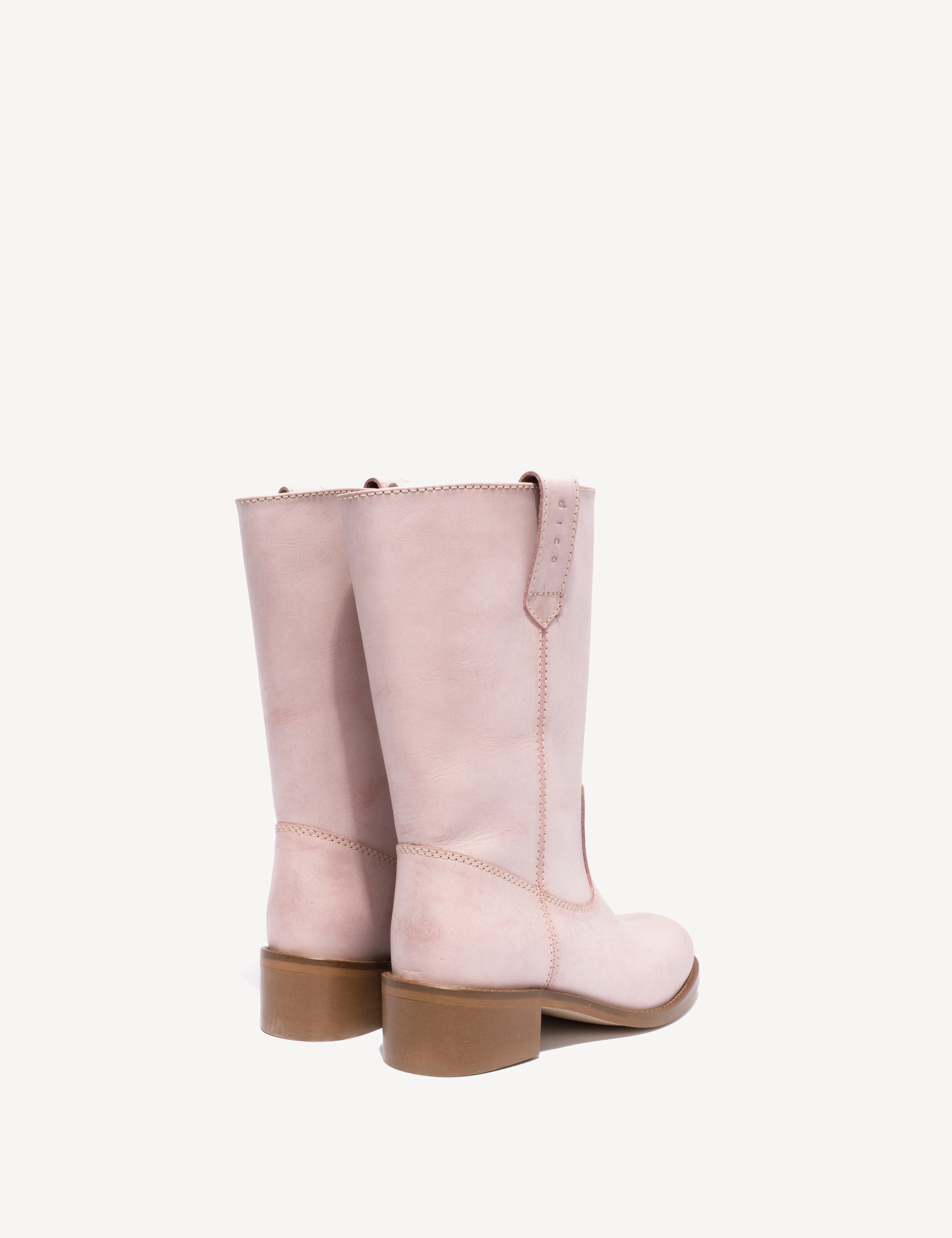 Julia Gaucho Boot In Pink Escovado Leather - Image 4