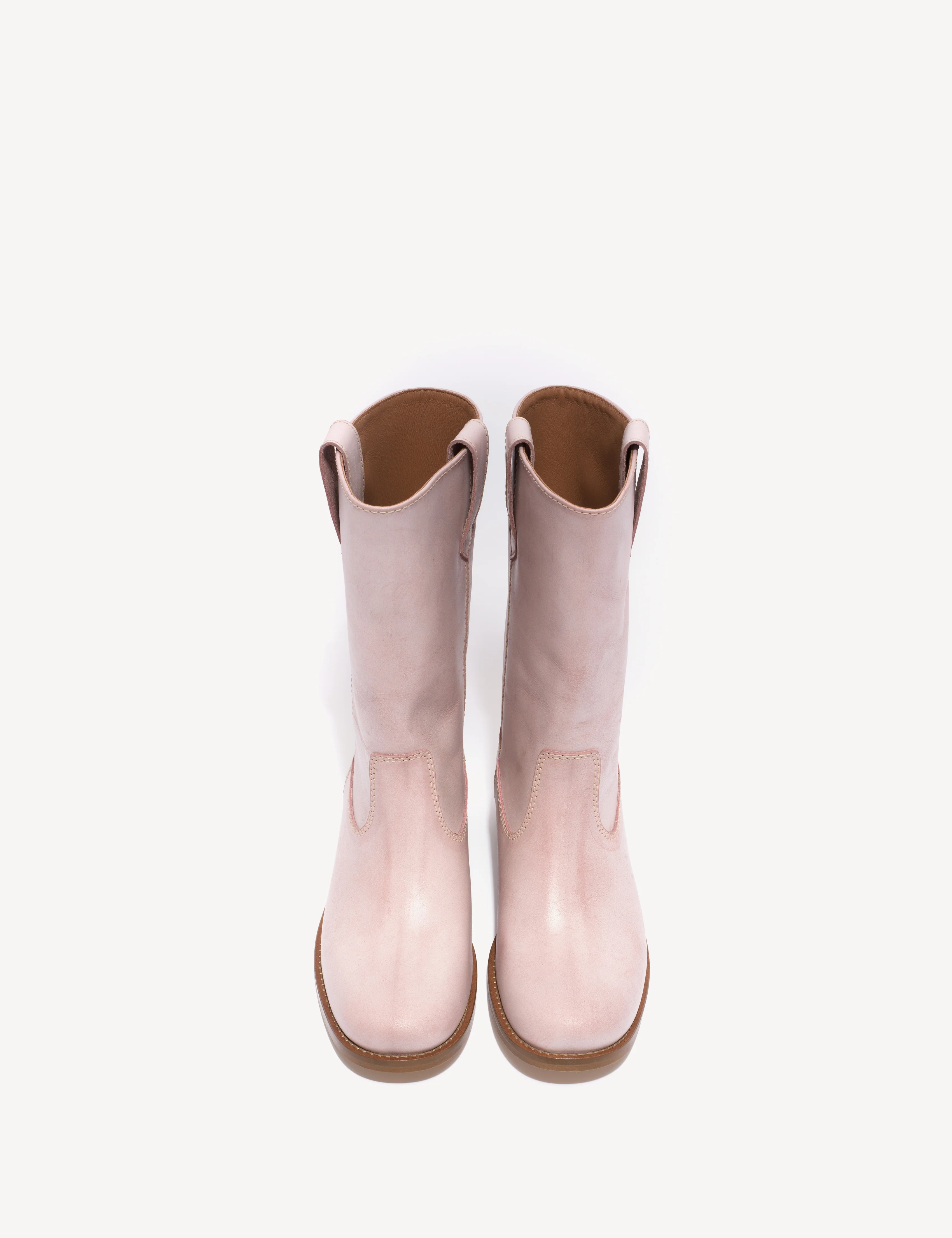 Julia Gaucho Boot In Pink Escovado Leather - Image 5