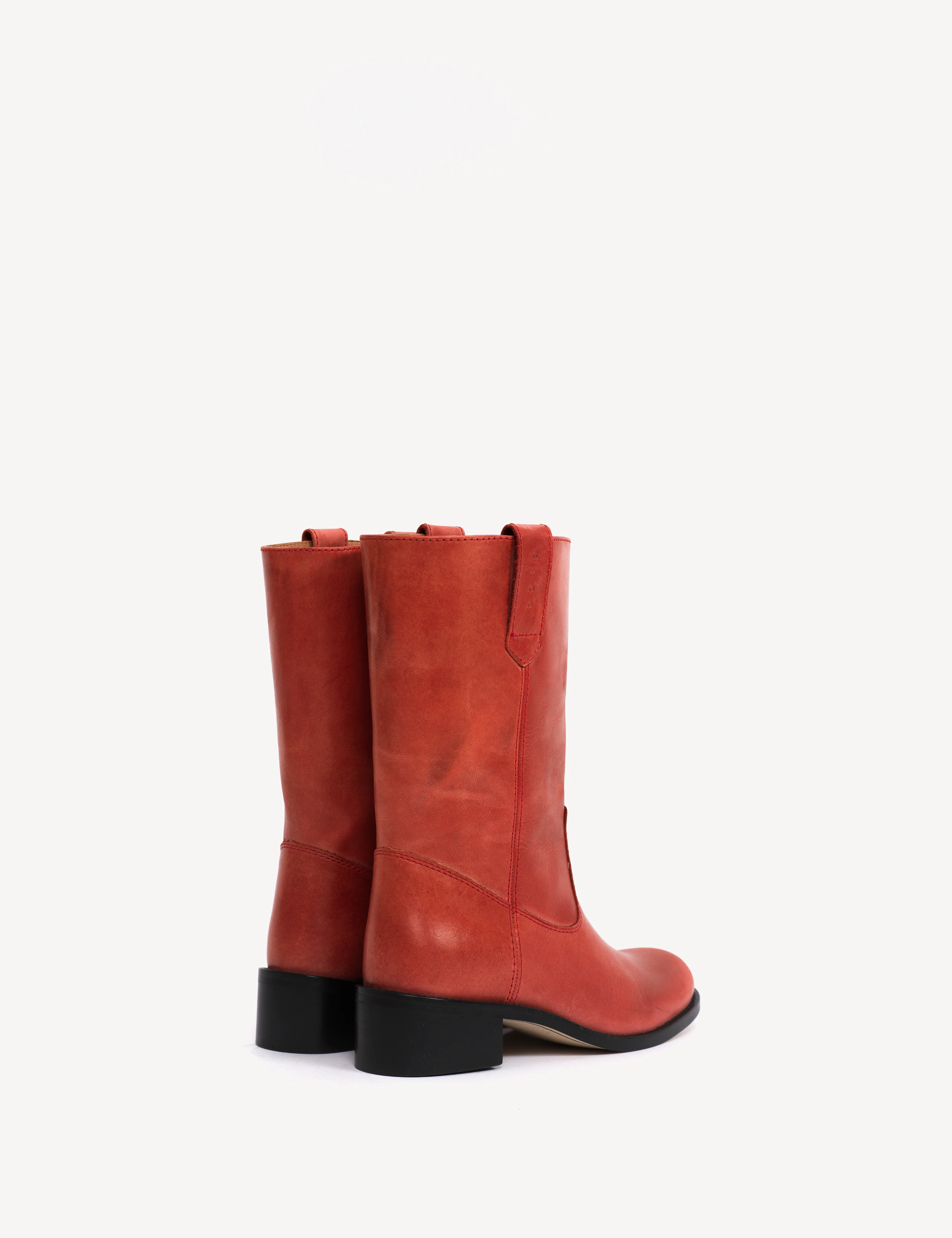 Julia Gaucho Boot In Red Escovado Leather - Image 4