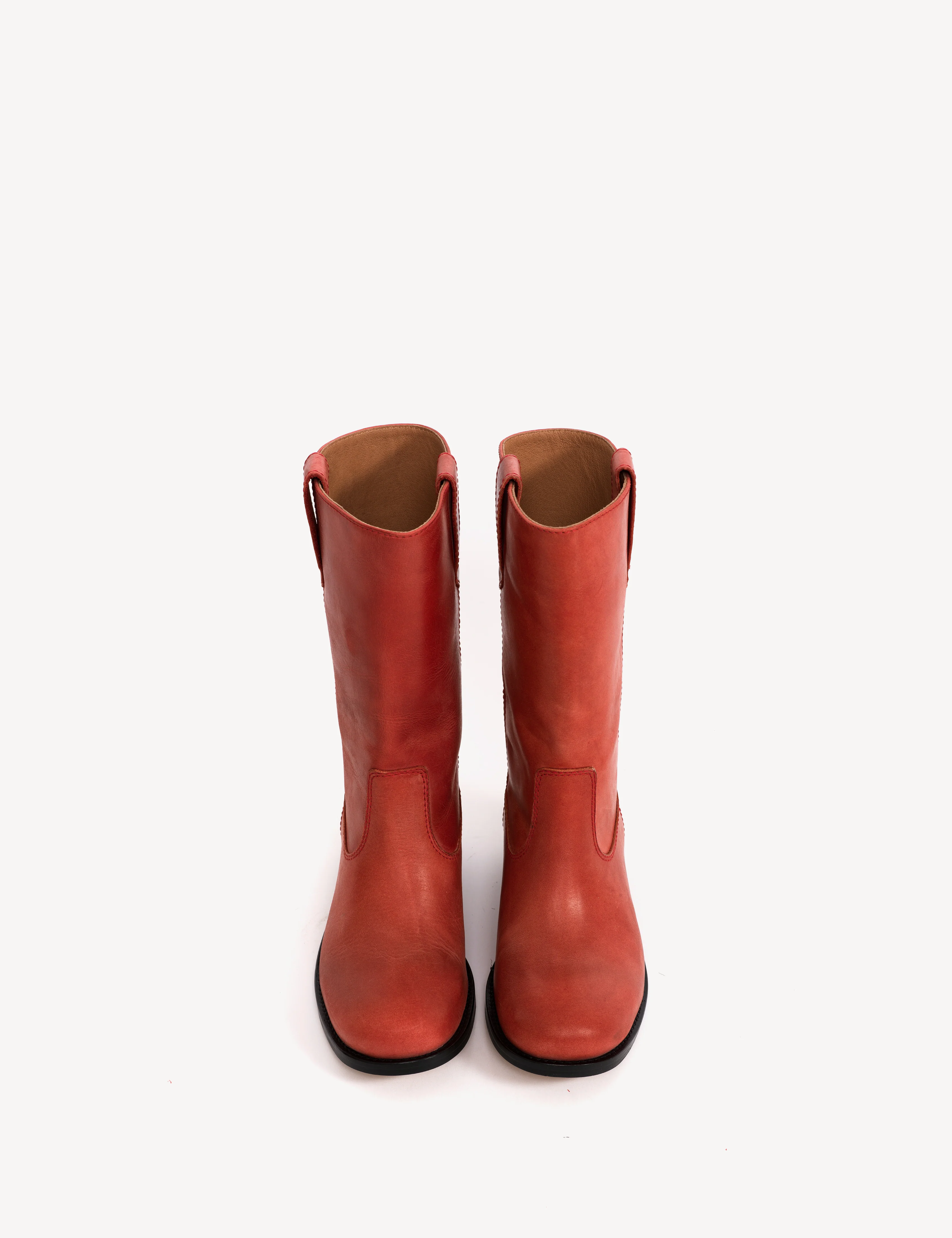 Julia Gaucho Boot In Red Escovado Leather - Image 5