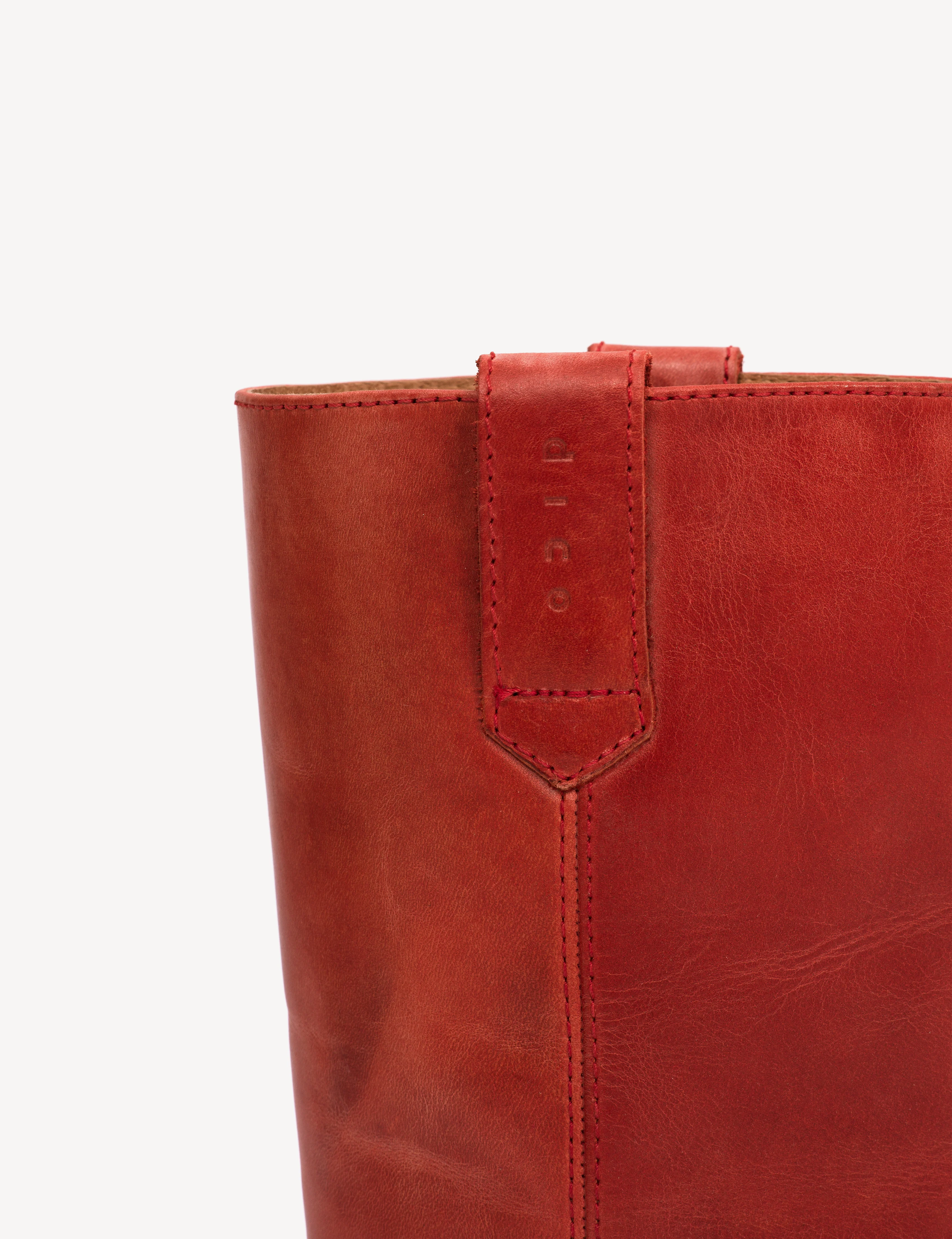 Julia Gaucho Boot In Red Escovado Leather - Image 8