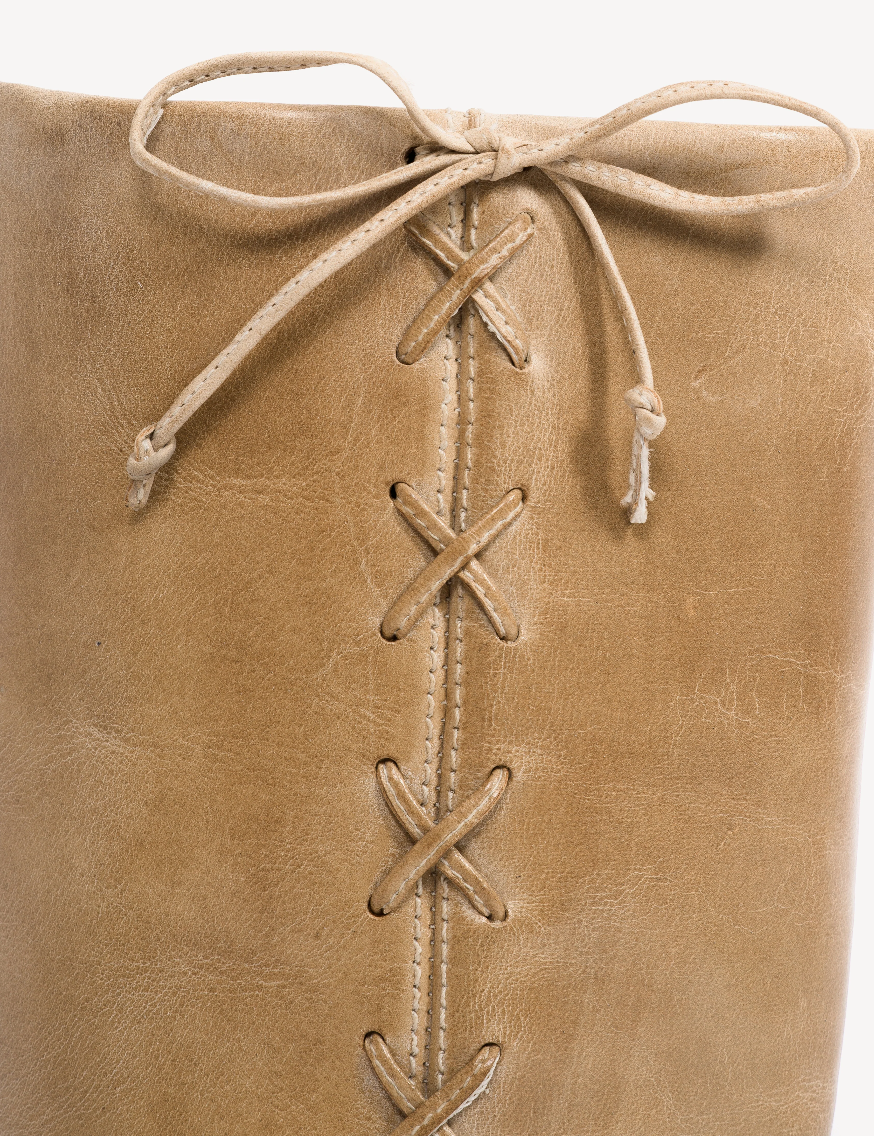 Julia Gaucho Boot With Laces In Light Tan Escovado Leather - Image 8