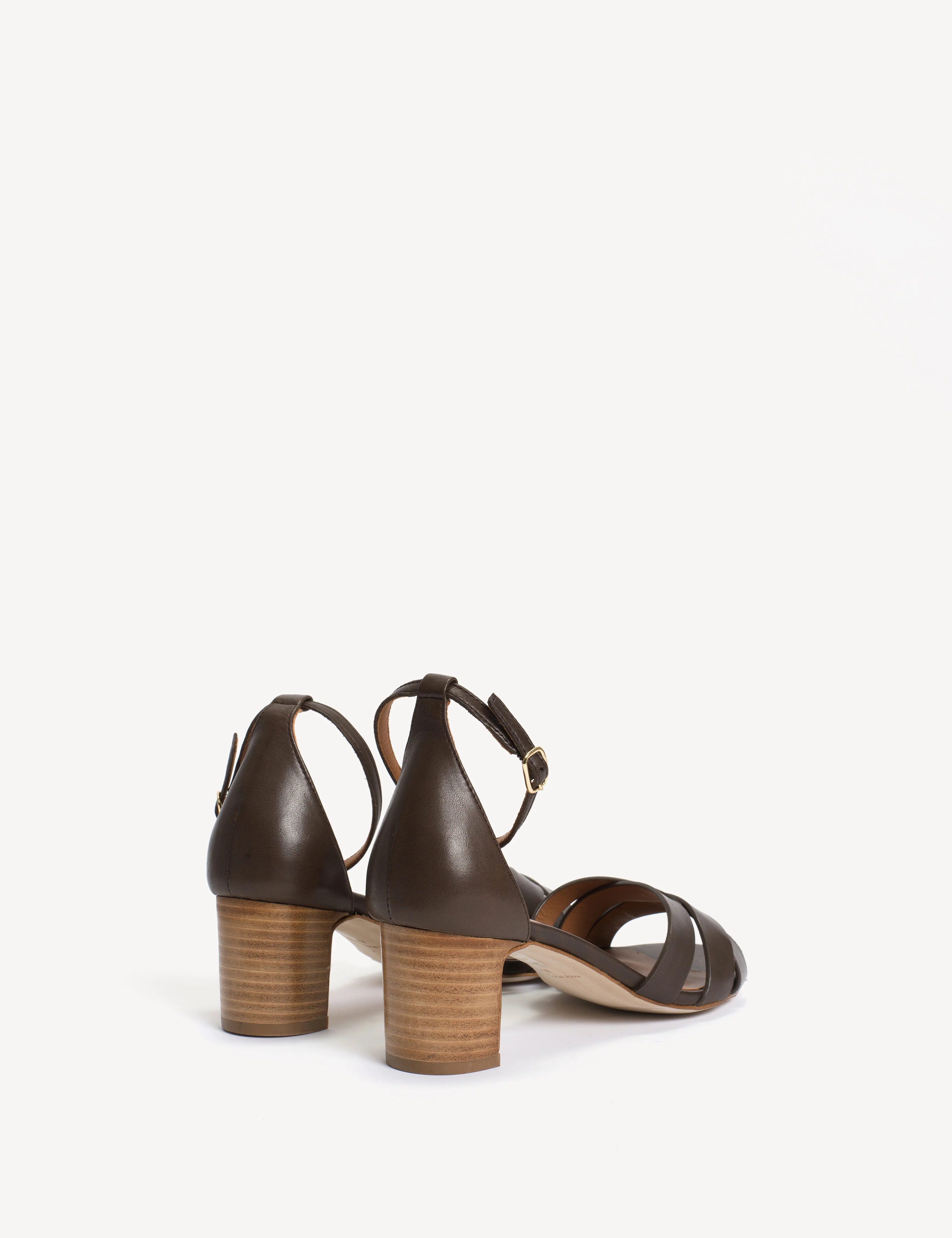 Kaia Regular Sandal In Dark Brown Calfskin - Image 3