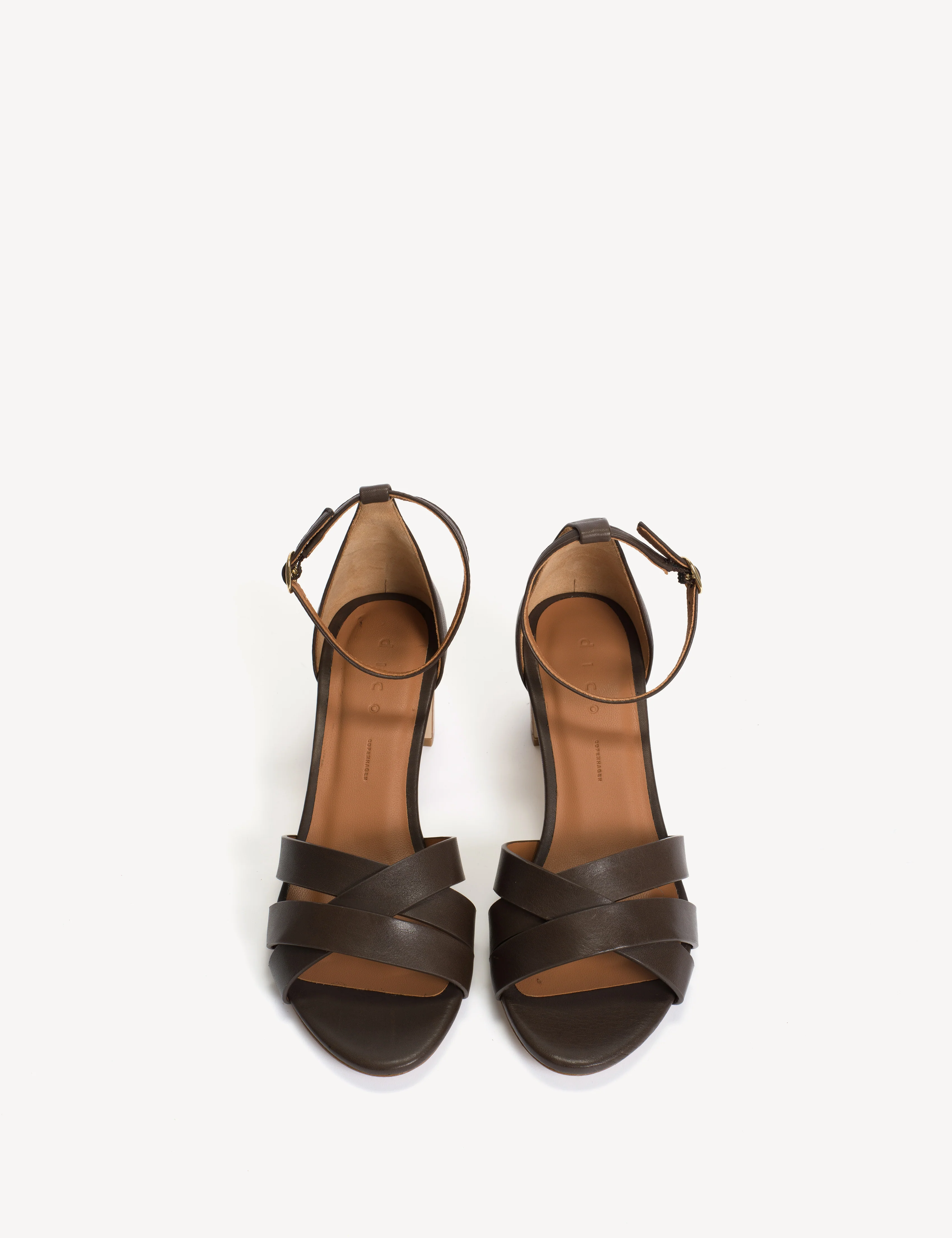 Kaia Regular Sandal In Dark Brown Calfskin - Image 4